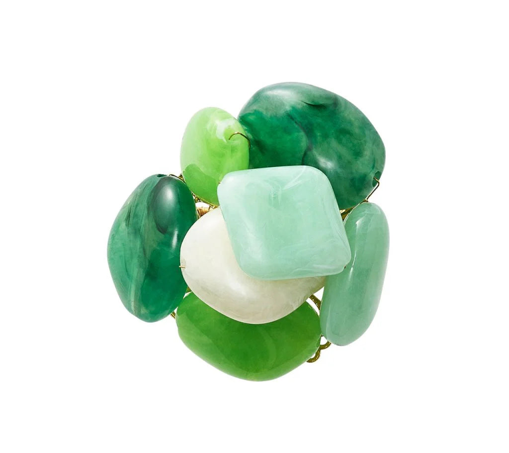 Sea Stone Napkin Ring Set/4 - Green