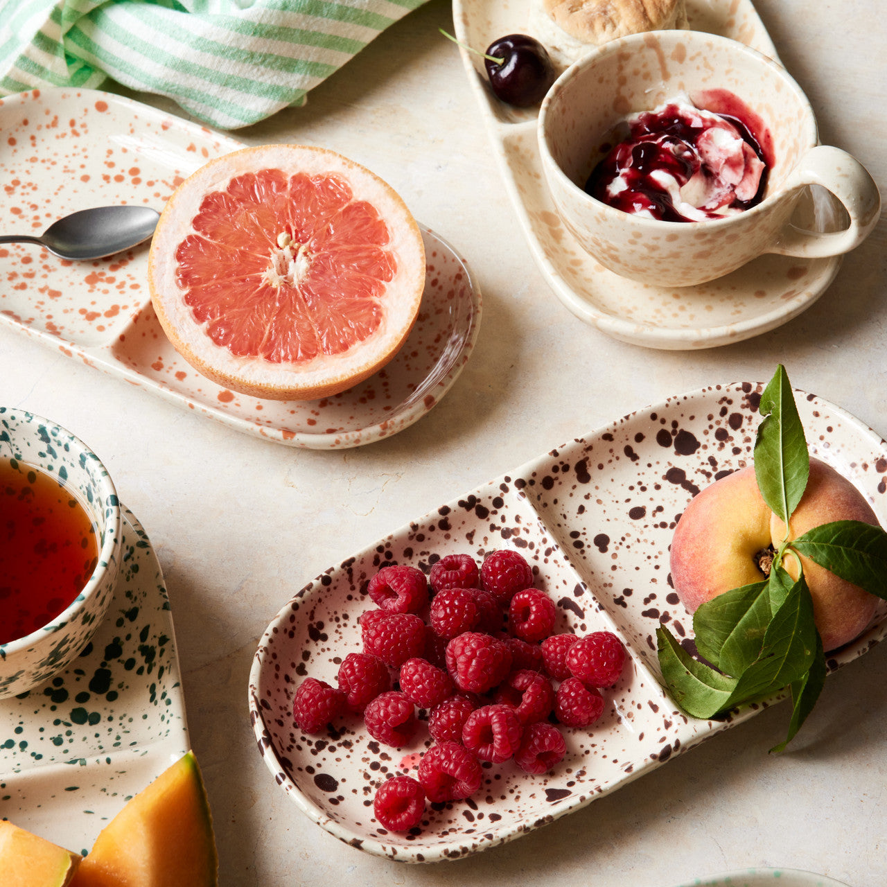Splatterware Divided Tray - Cacao