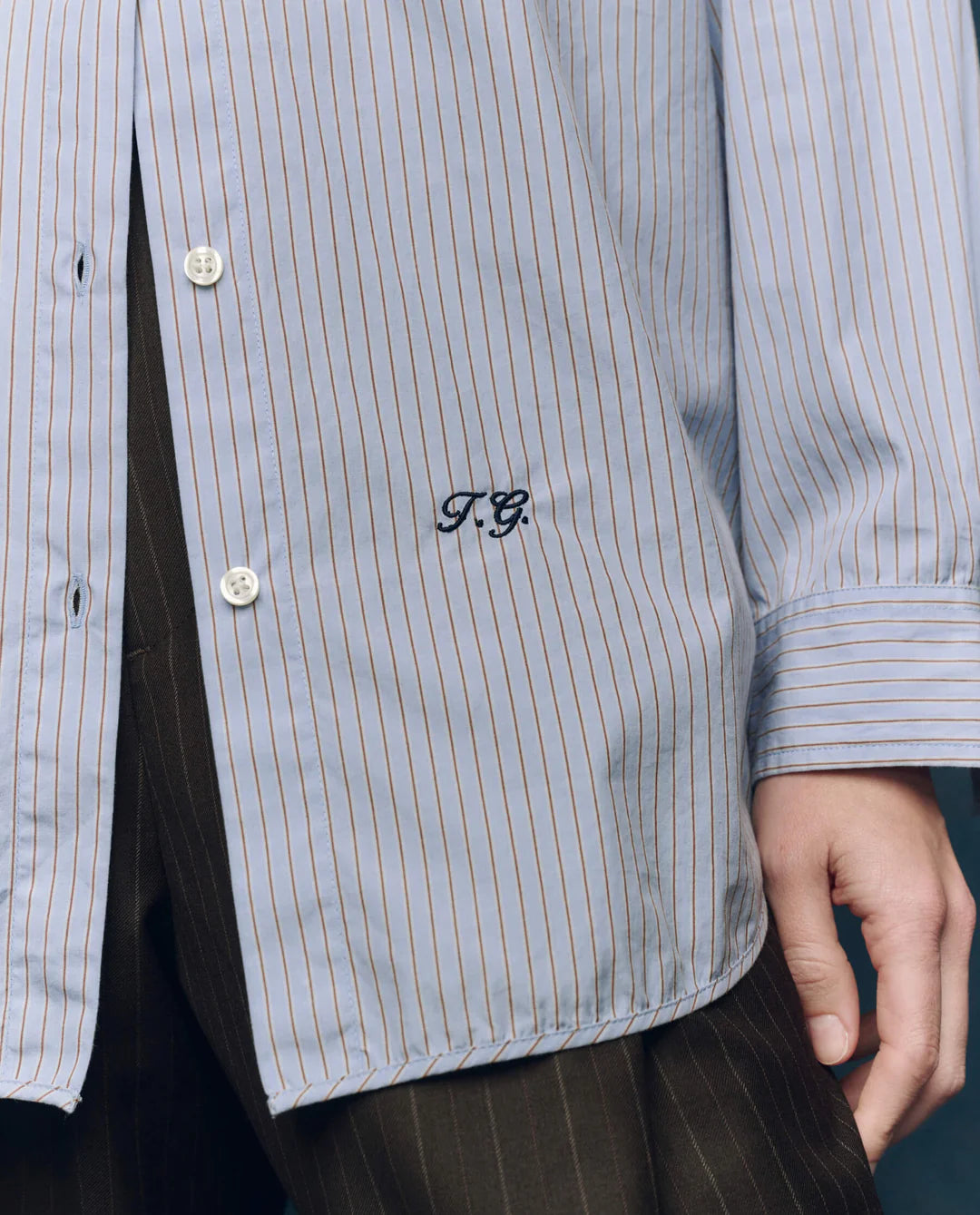 The Menswear Button Up - Alumni Stripe