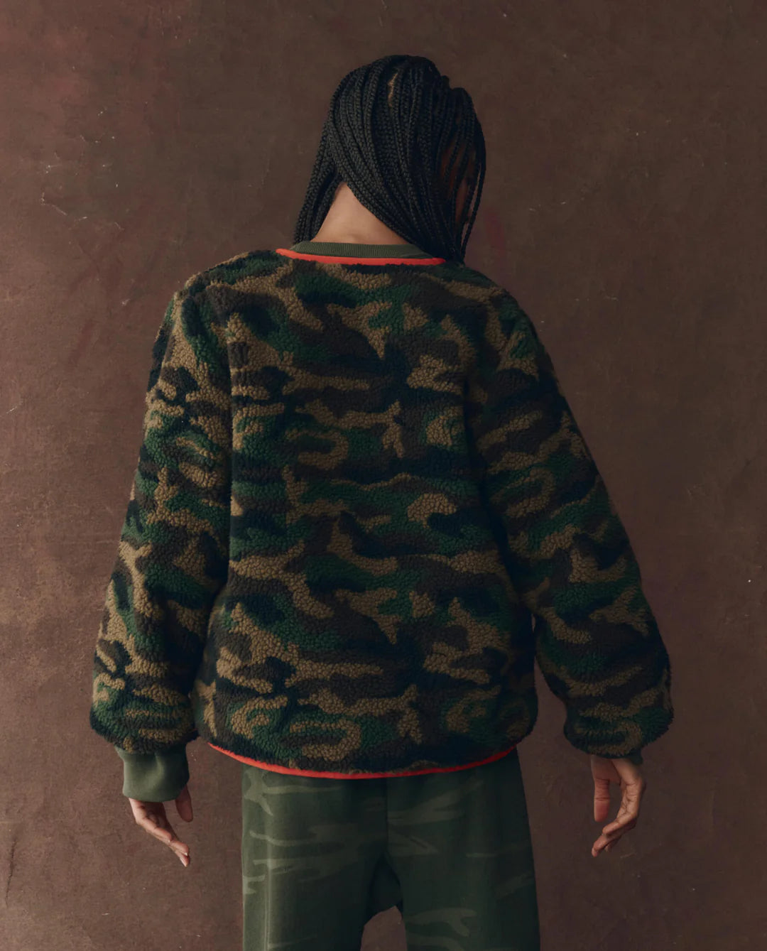 The Reversible Plush Bomber - Camo and Hot Red