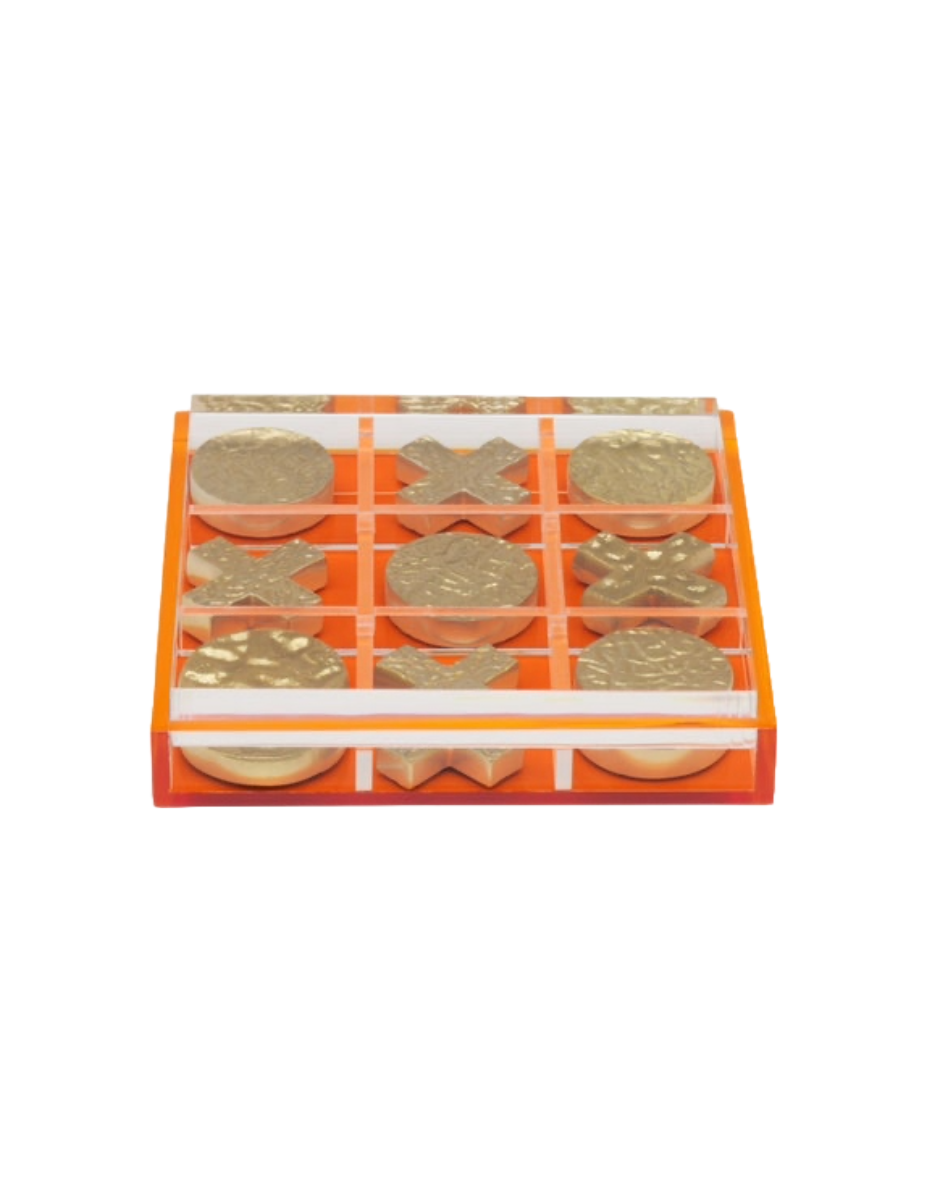 Alzey Tic Tac Toe Set - Clear/Tangerine