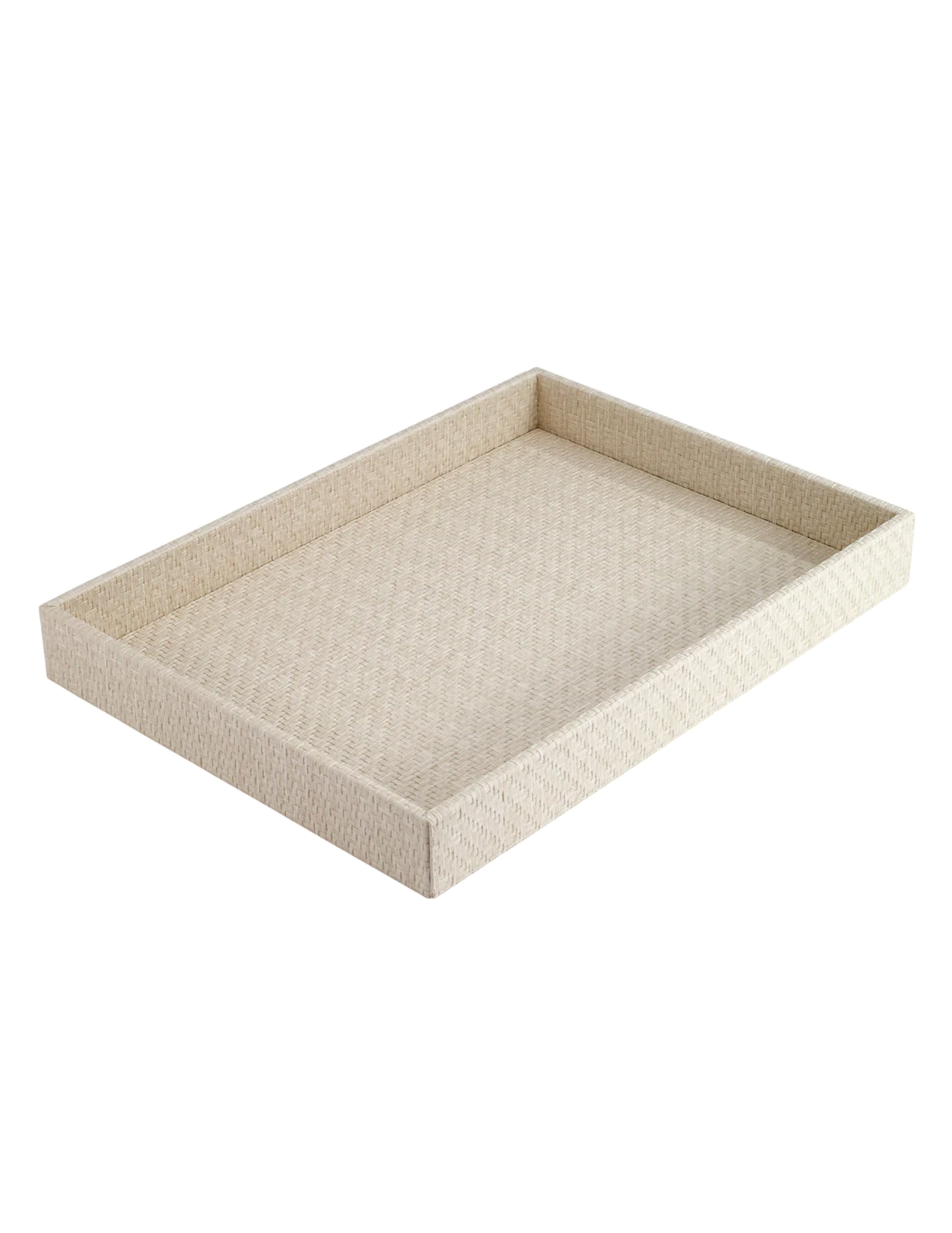 Rectangular Wicker Tray - Cream