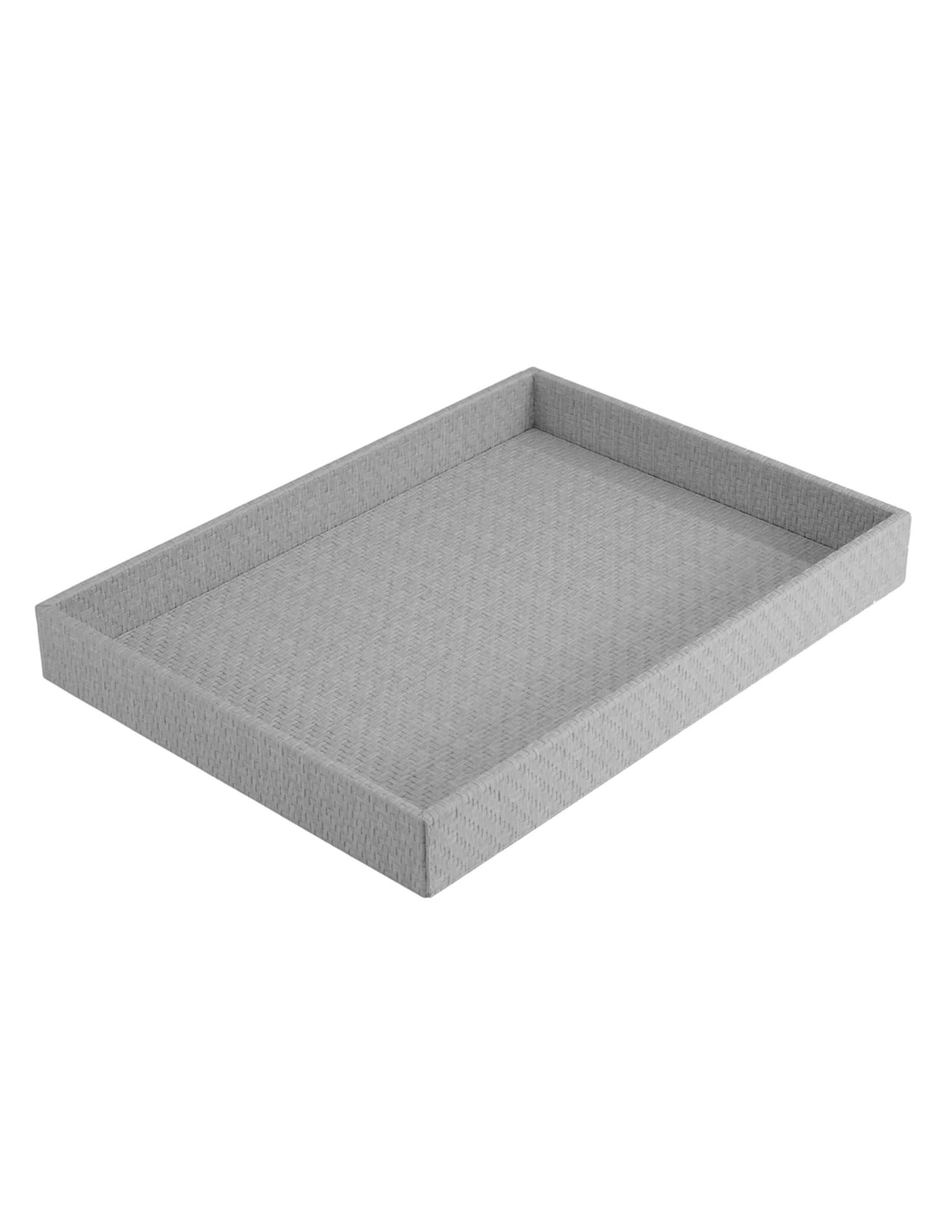 Rectangular Wicker Tray - Gray