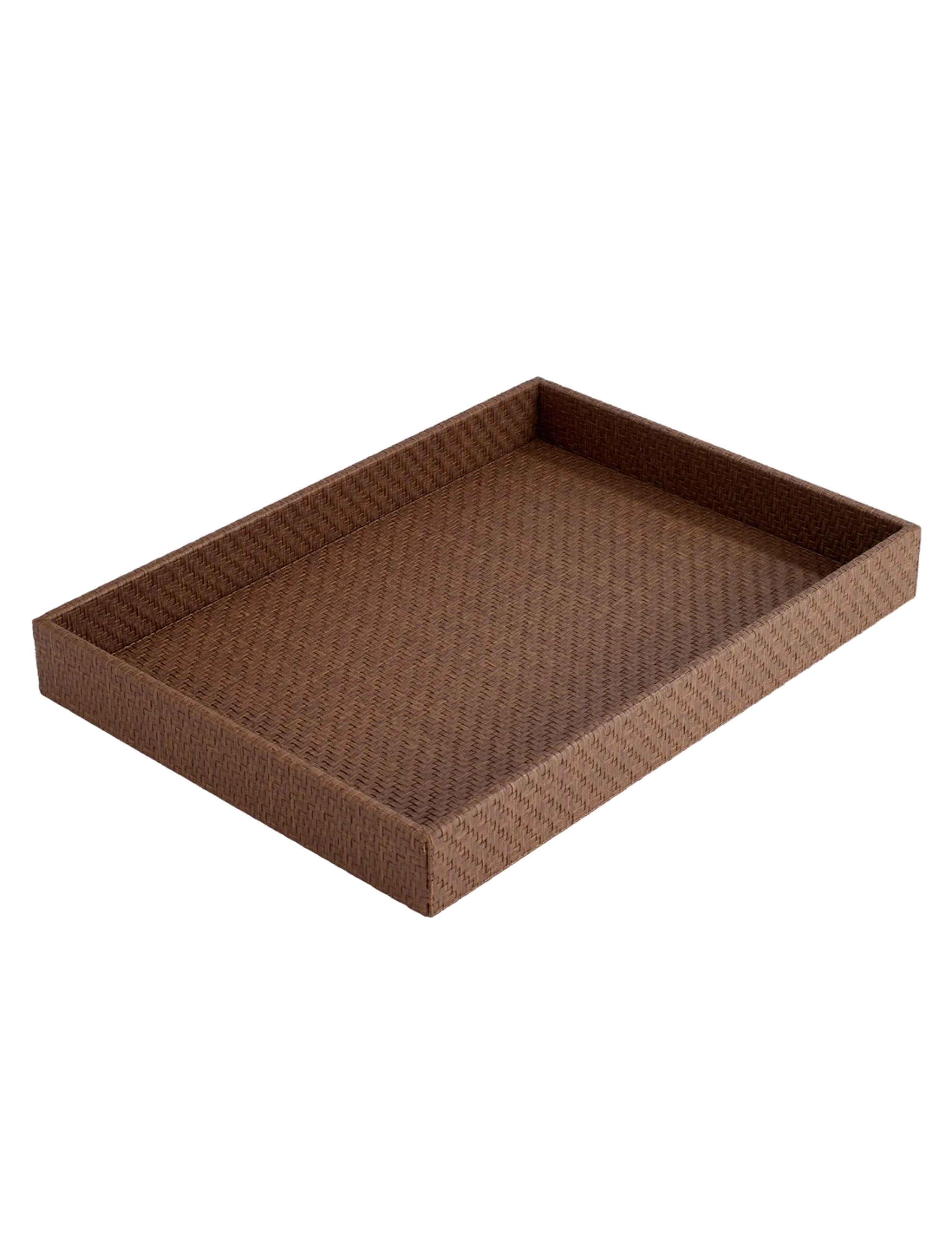 Rectangular Wicker Tray - Chocolate