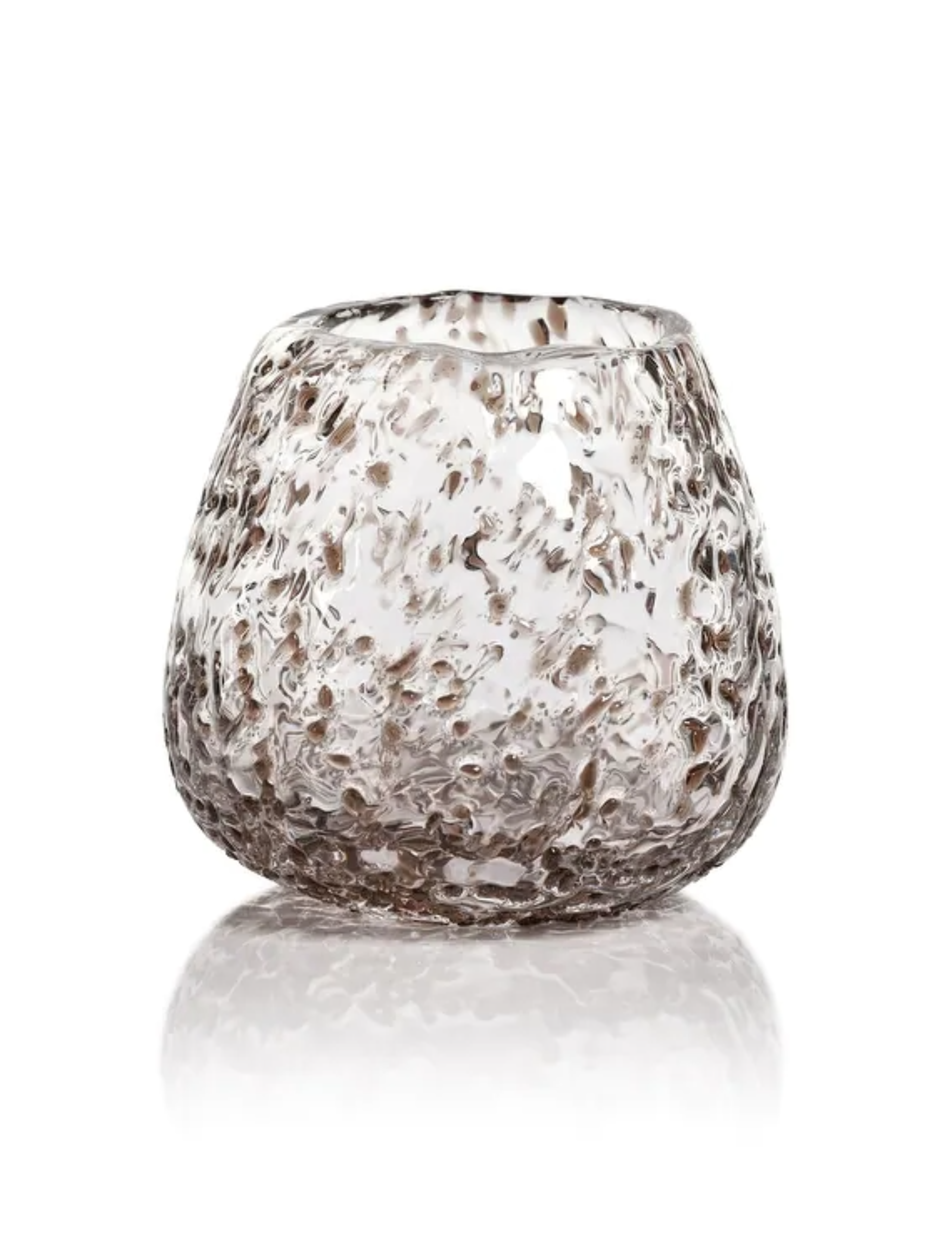 Elodie Scissor Cut Glass Vase/Candle Holder - Smoke