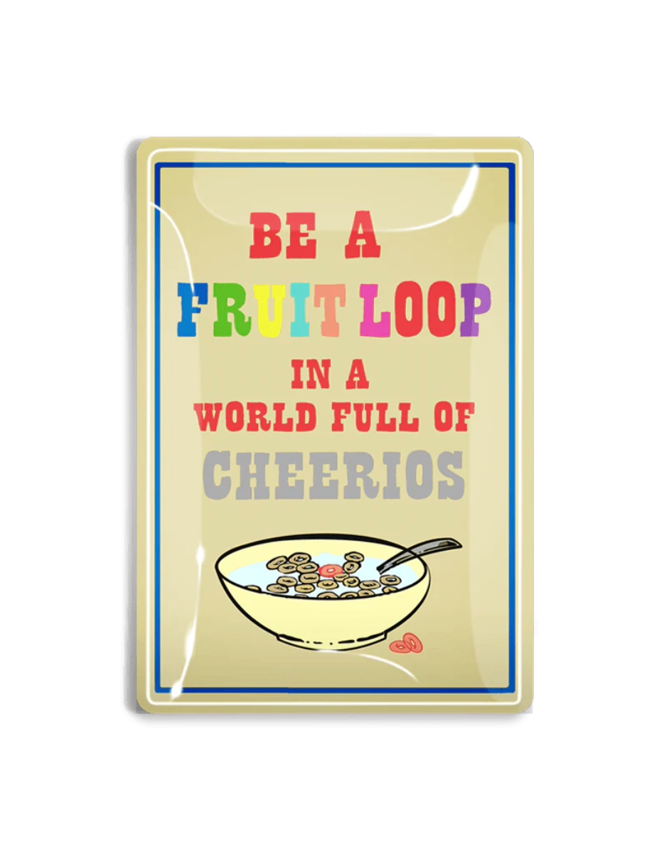 Fruit Loop Decoupage Glass Tray