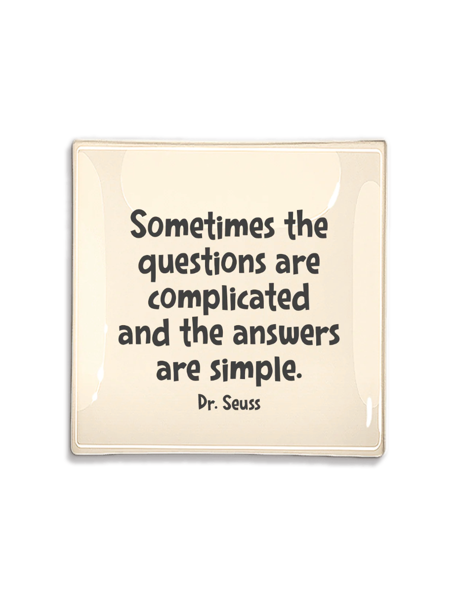 Sometimes The Questions Decoupage Glass Tray