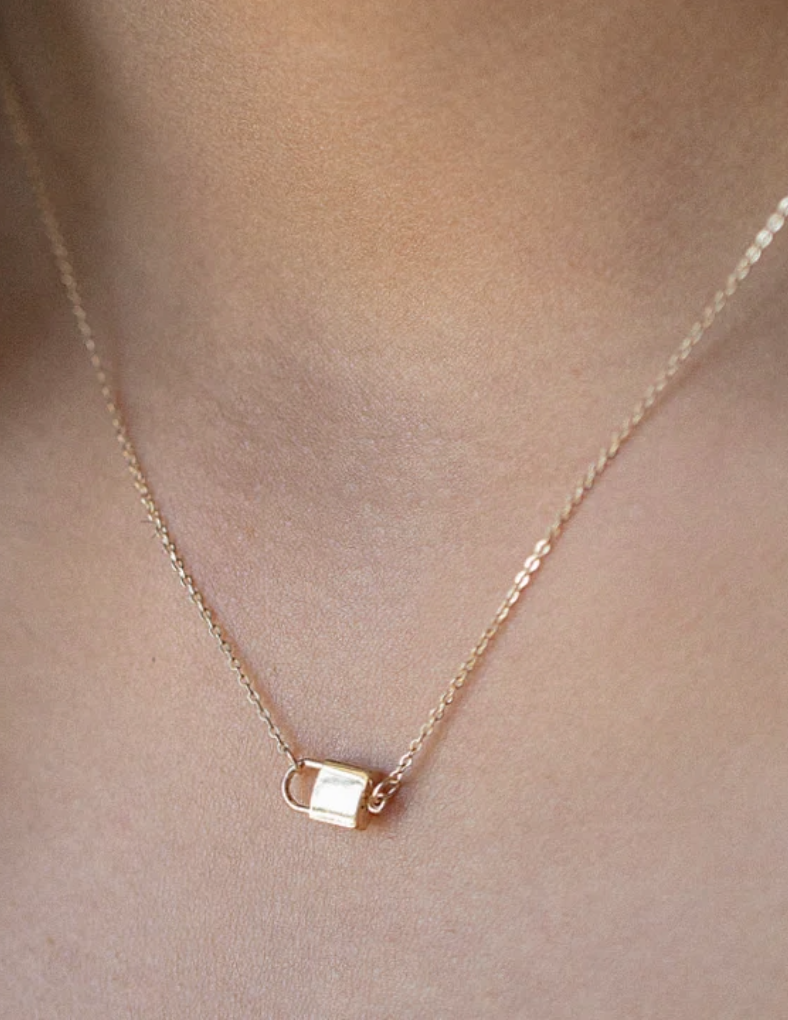 Fine 14K Bella Lock Necklace