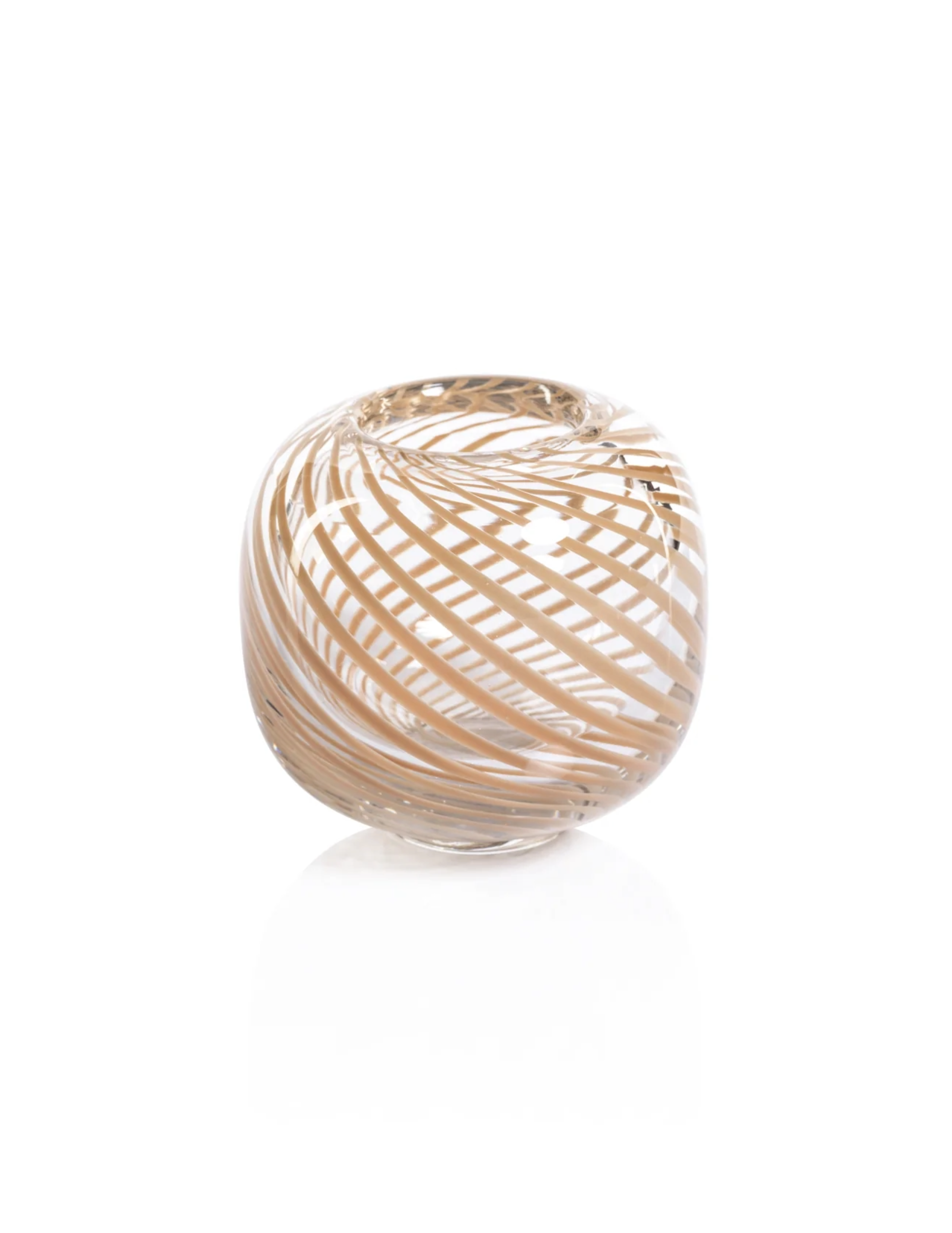 Claire Clear Bud Vase with Beige Swirl