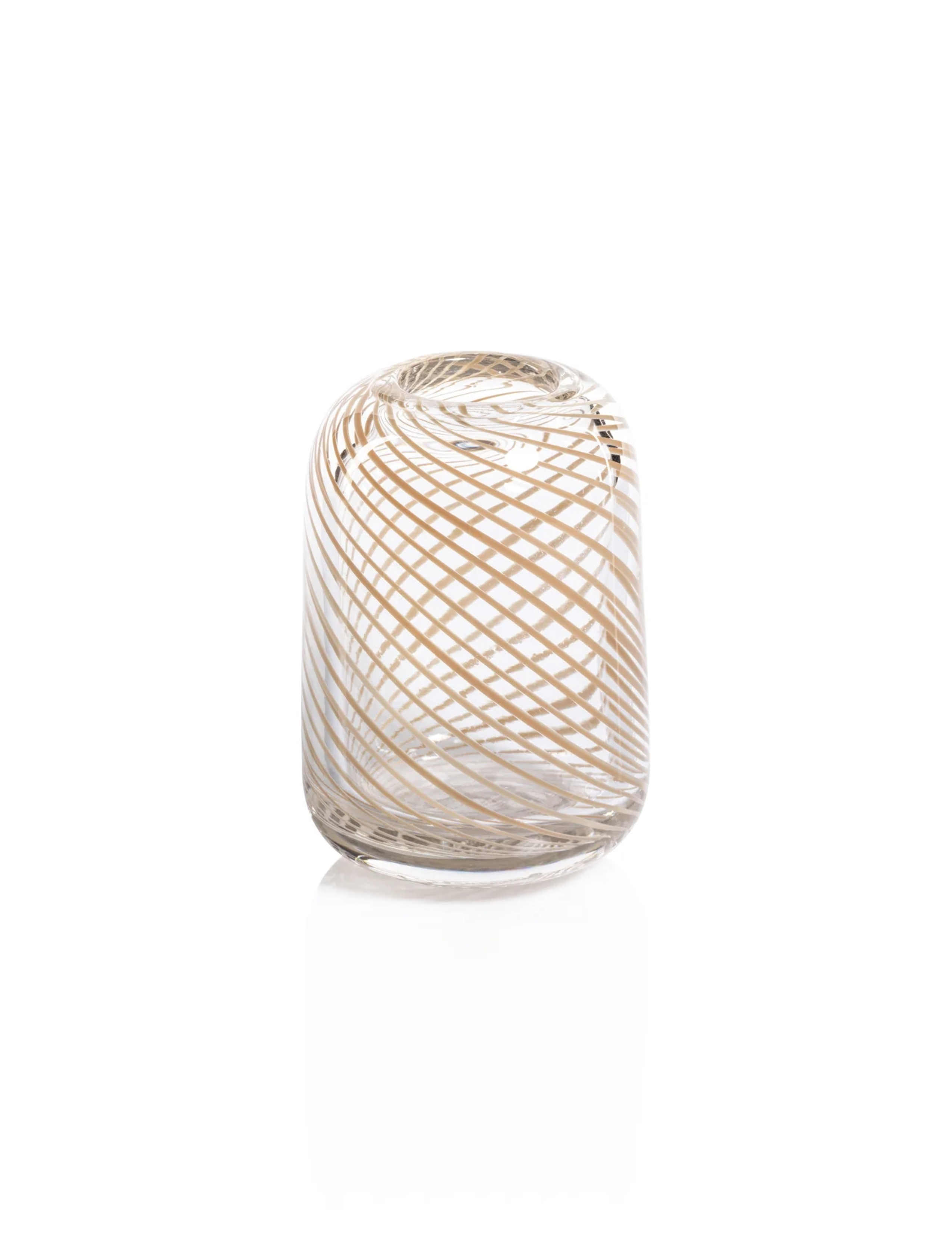 Claire Clear Bud Vase with Beige Swirl