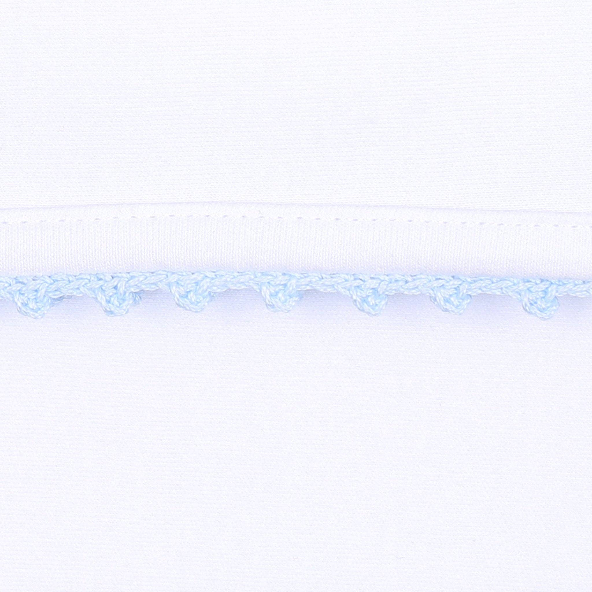 Baby Joy Footie with Crochet Trim - Blue