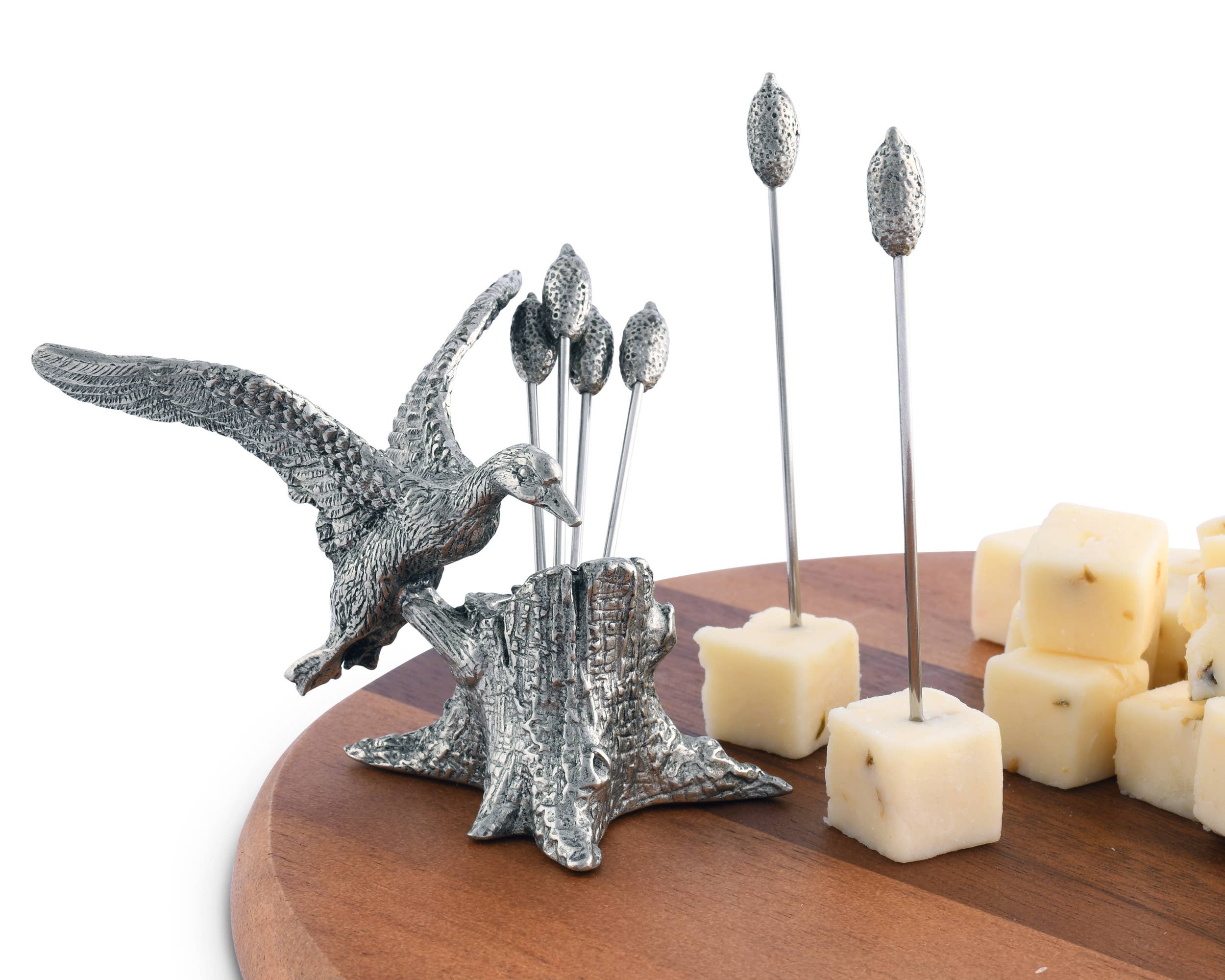 Pewter Cheese Pick Set - Mallard Duck