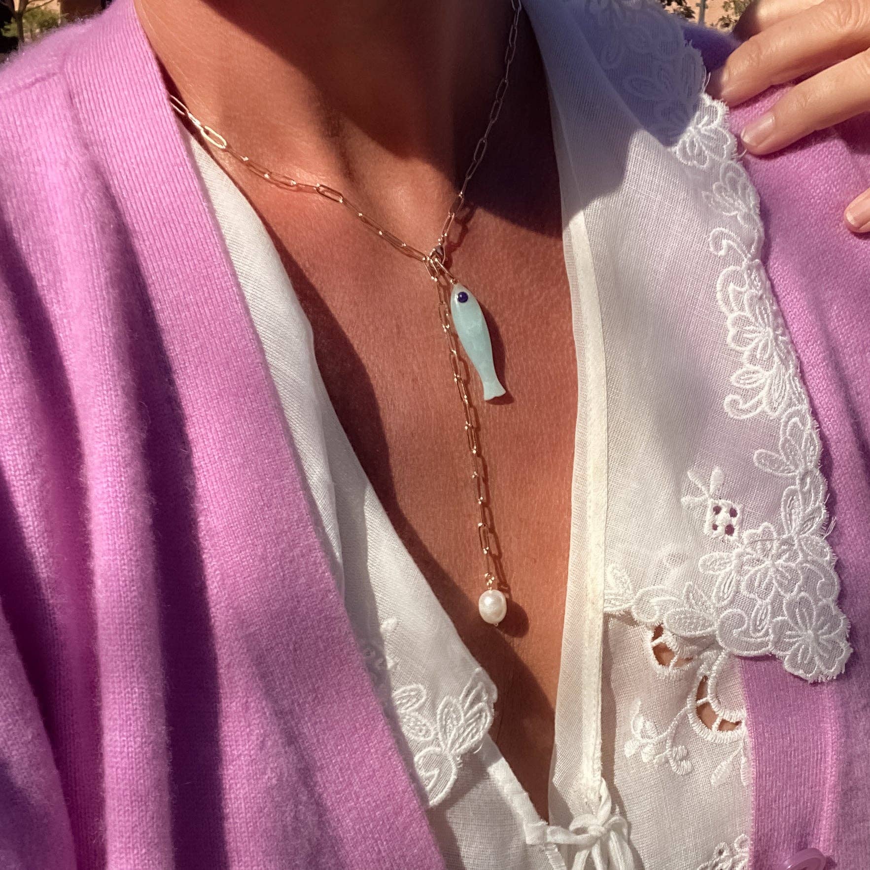 Fortuna Amazonite Lariat Necklace