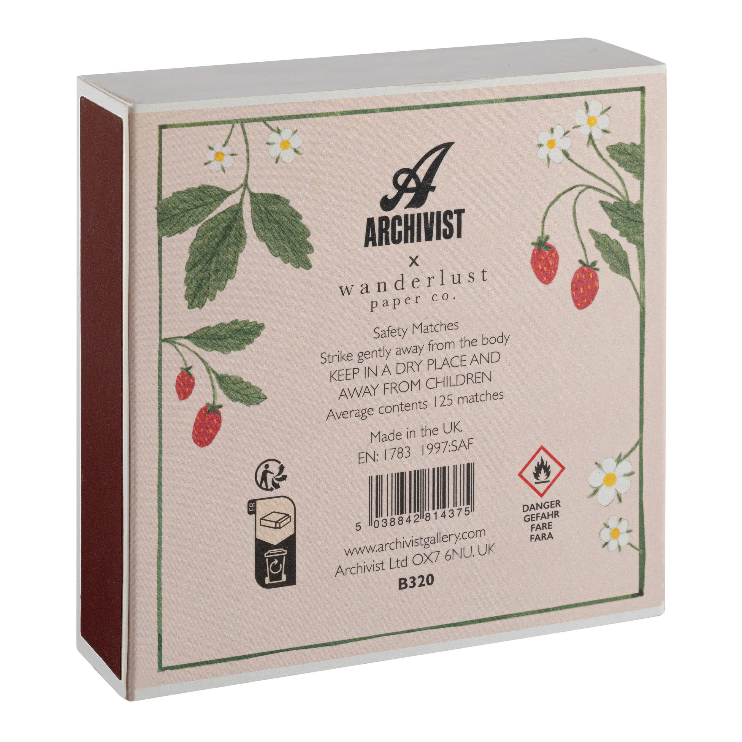 Strawberry Square Safety Matches