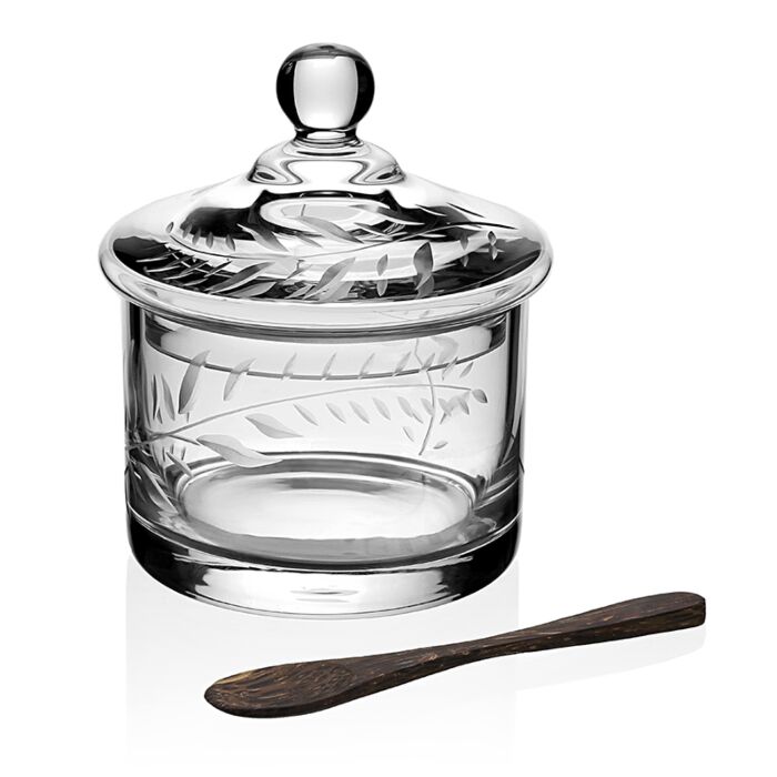Jasmine Covered Honey Jar with Spoon