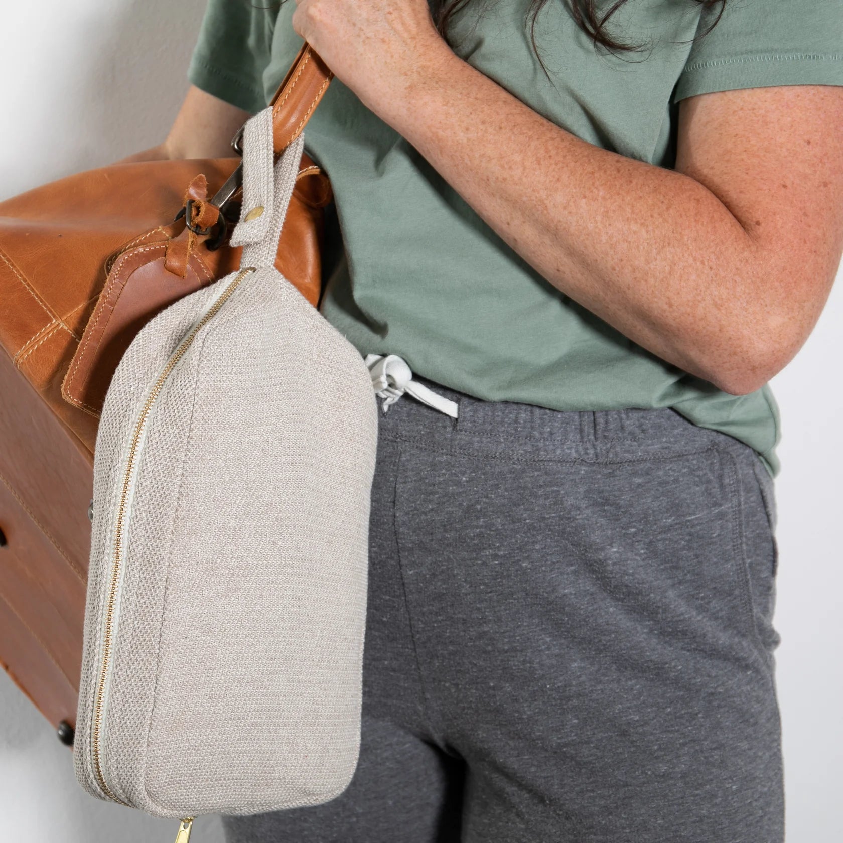Shades Travel Blanket Set - Stone/Cream