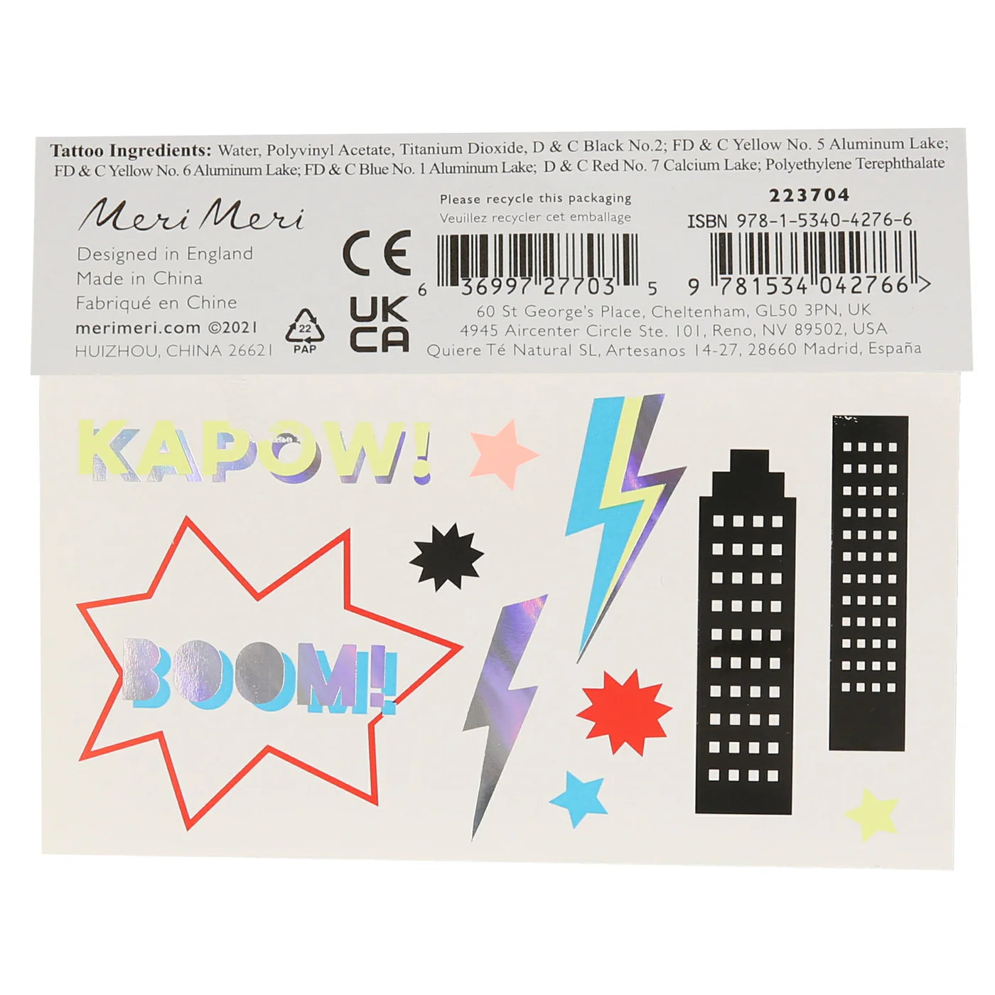 Superhero Large Temporary Tattoos