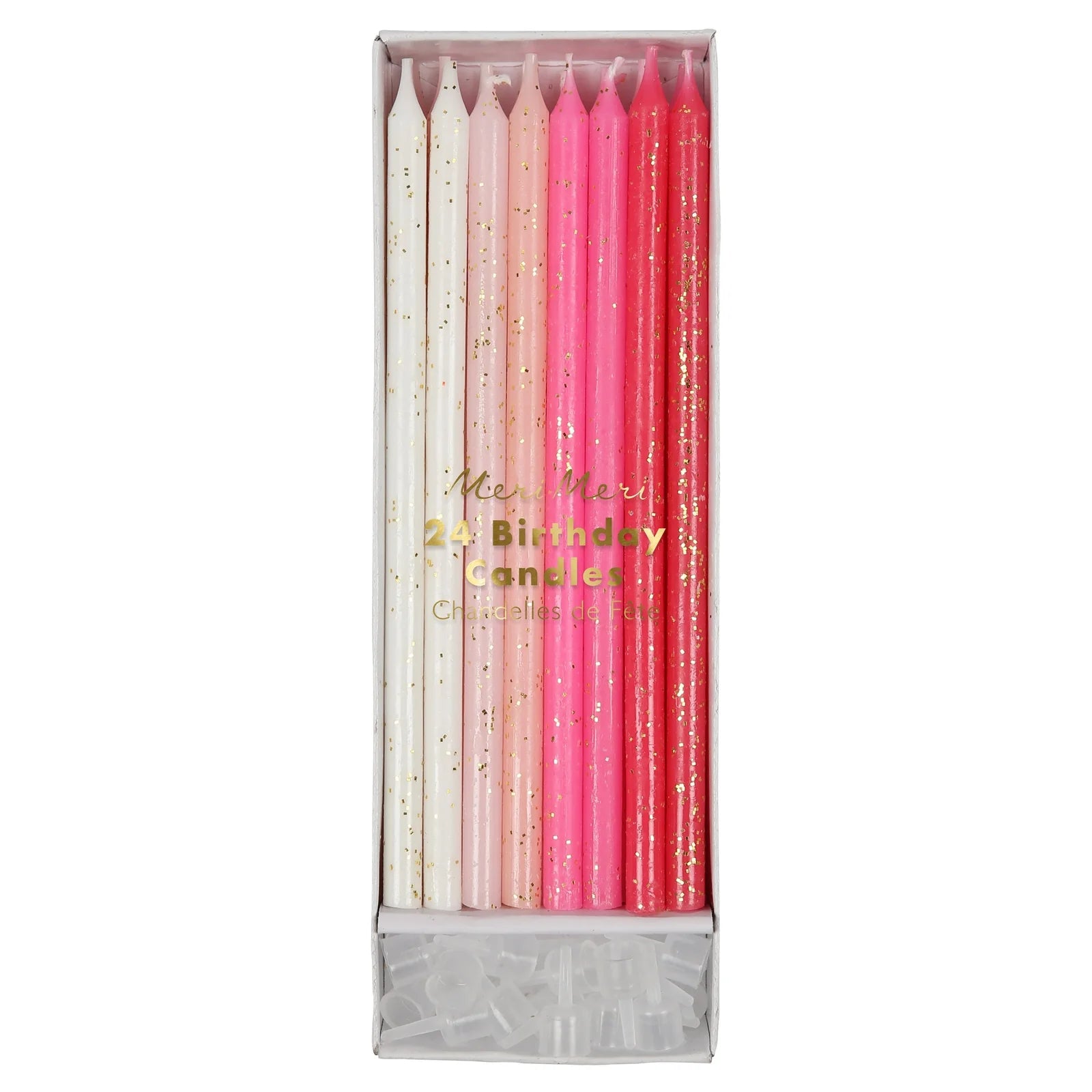 Glitter Birthday Candles - Pink