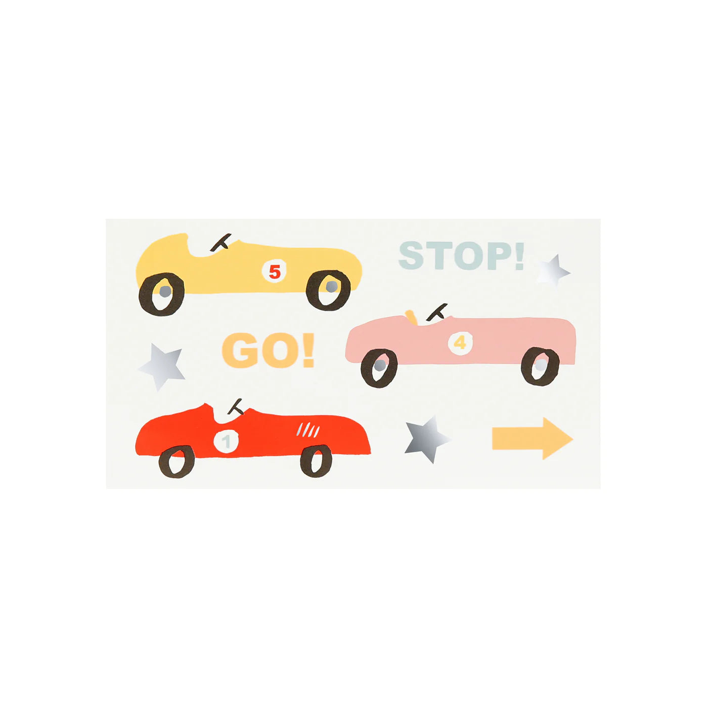 Race Cars Small Temporary Tattoos