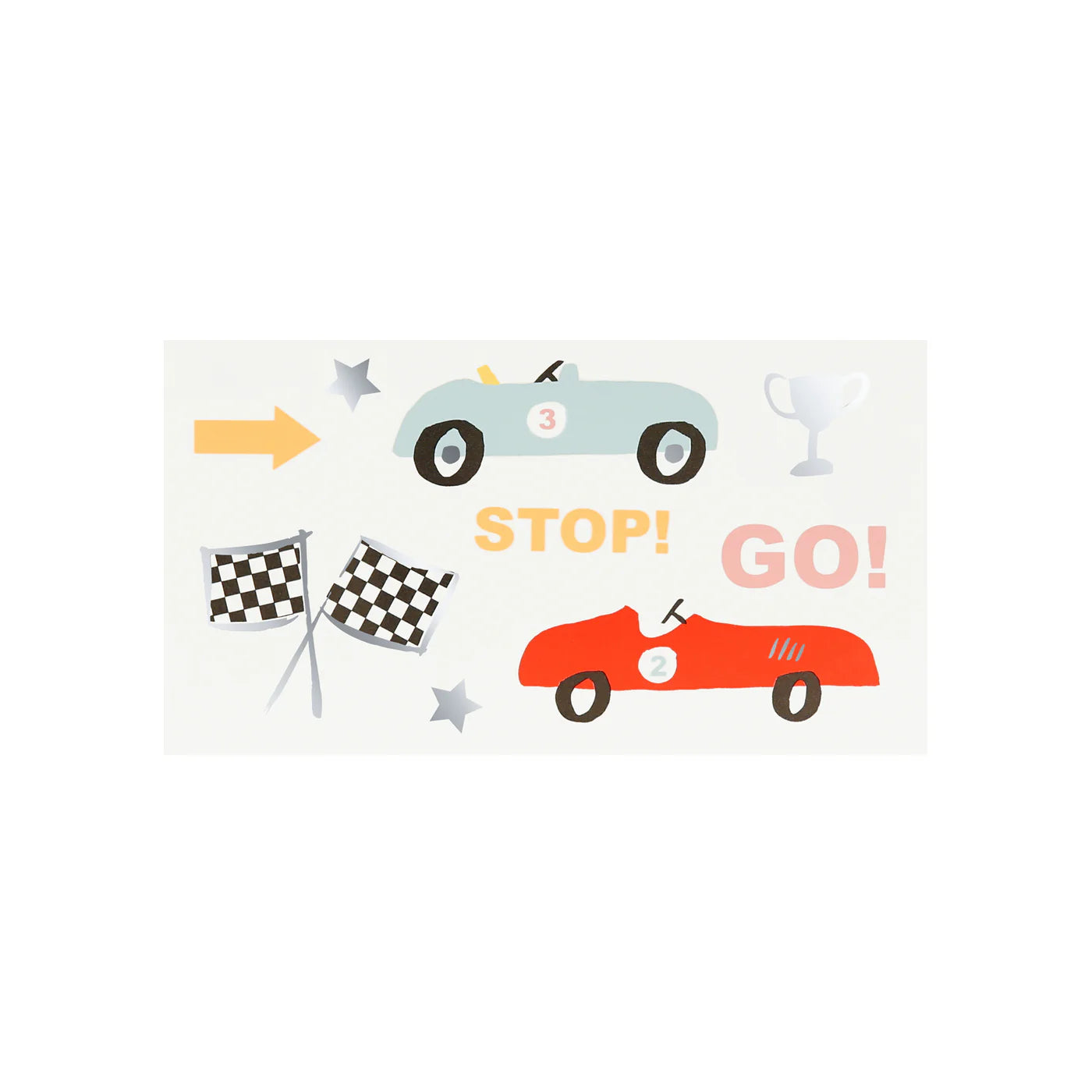Race Cars Small Temporary Tattoos