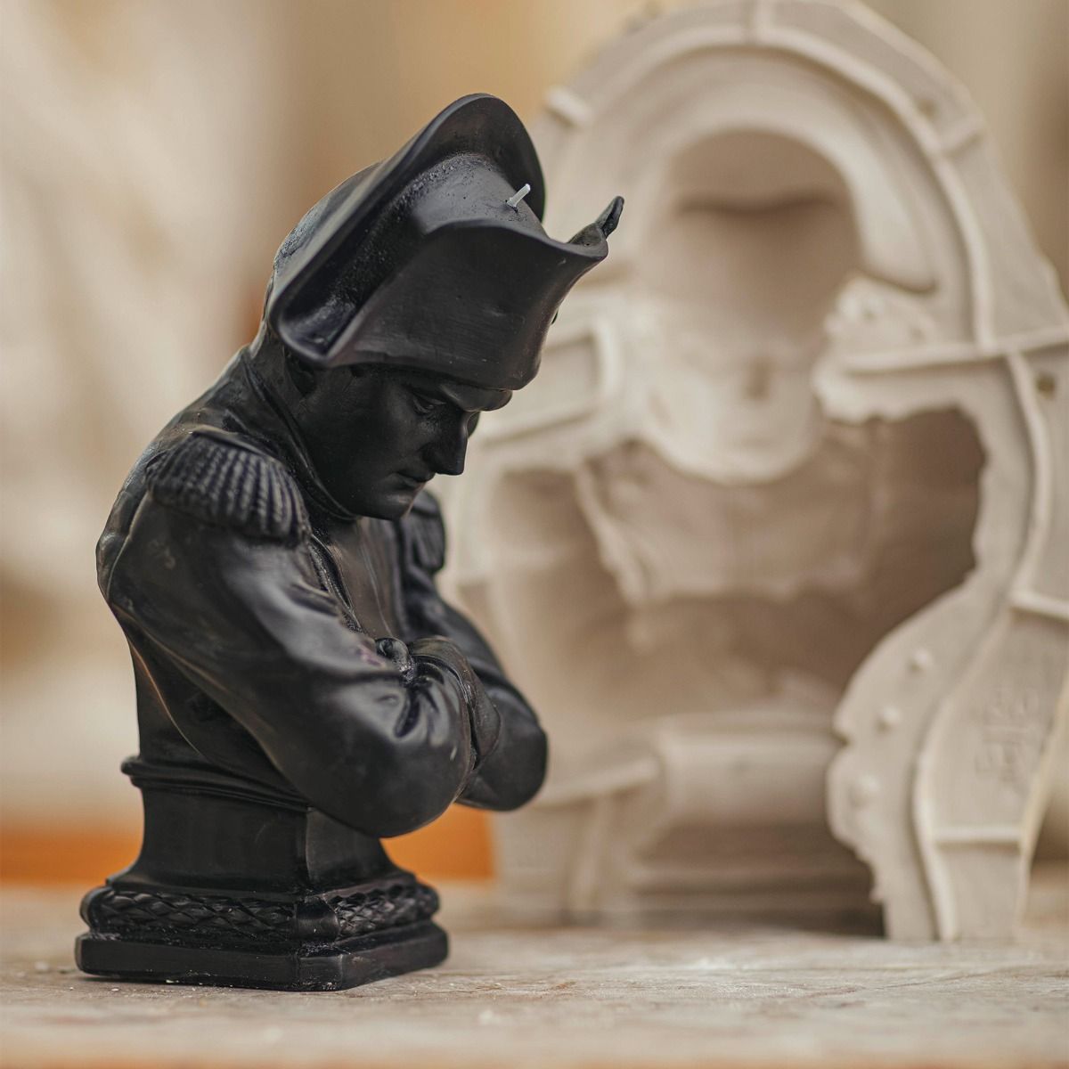 Napoleon Bust Candle - Black