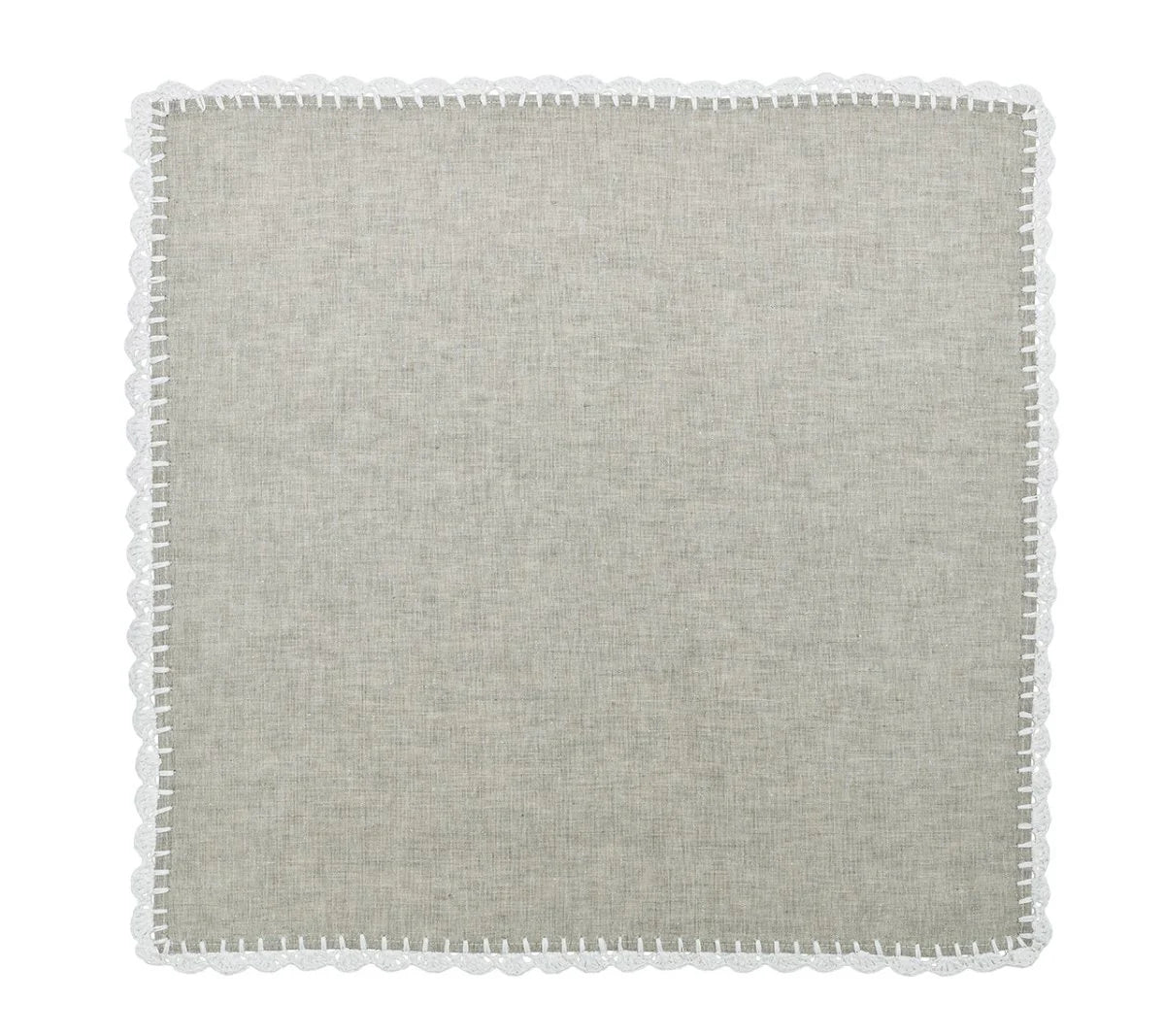 Shell Edge Napkin Set/4 - Gray & White