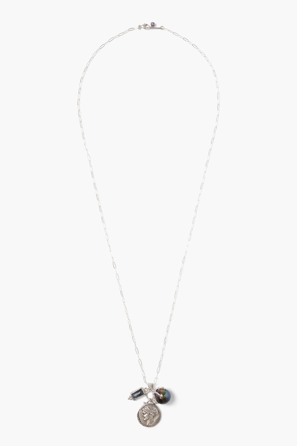 Dorothea Charm and Peacock Pearl Mix Necklace