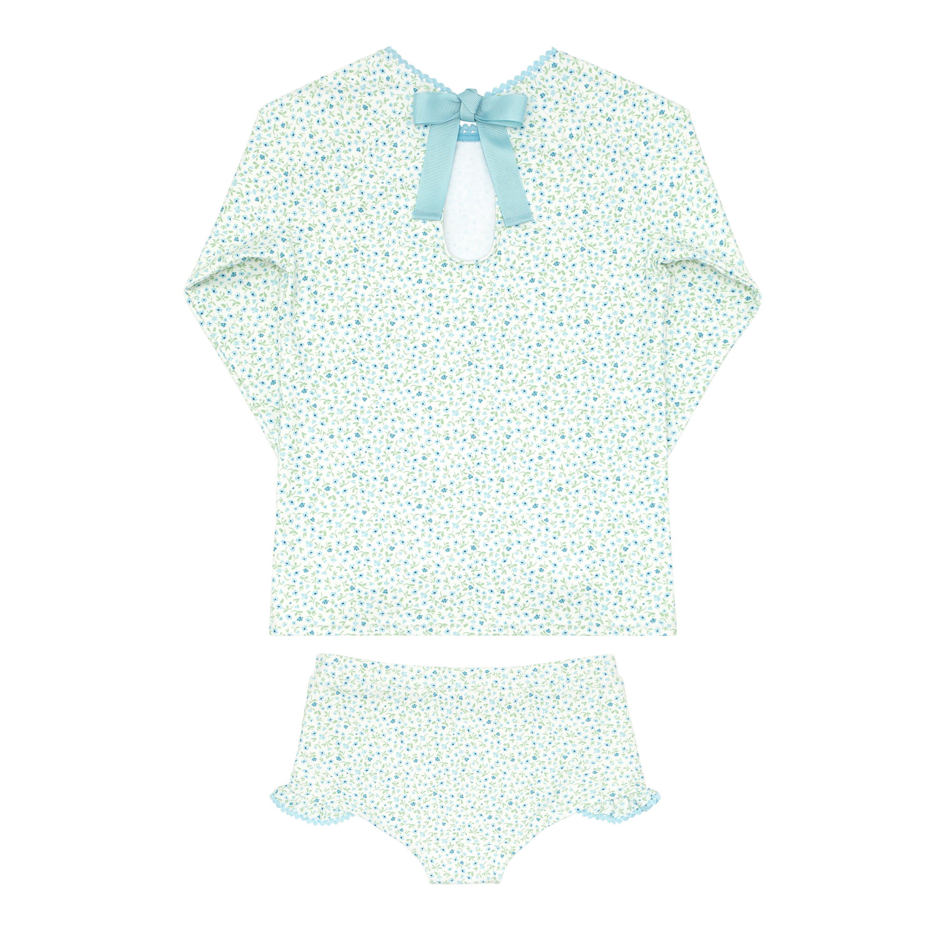 Girls Hibiscus Ditsy Floral Rashguard Set