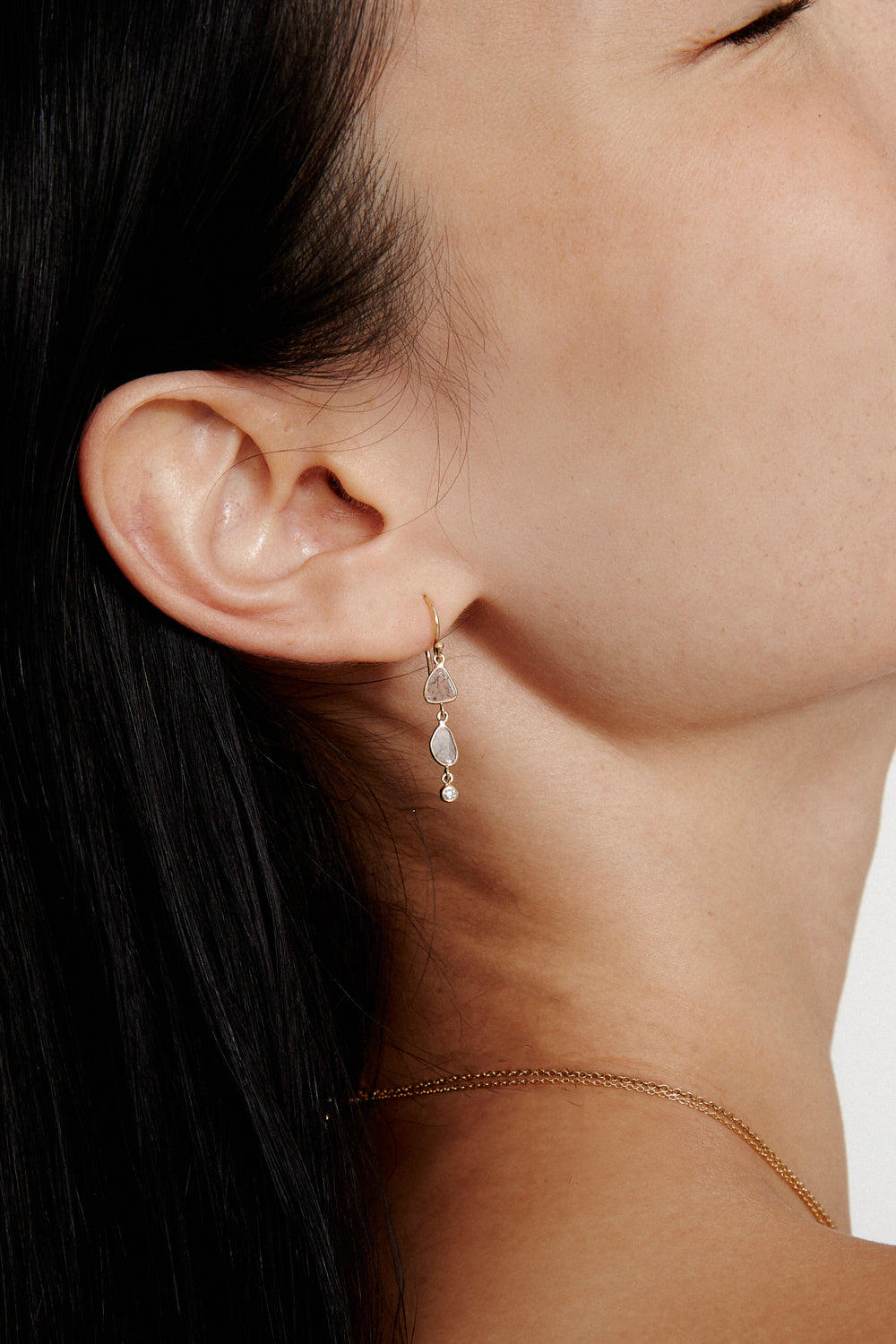 Annalise 14K Yellow Gold Tiered Diamond Earring