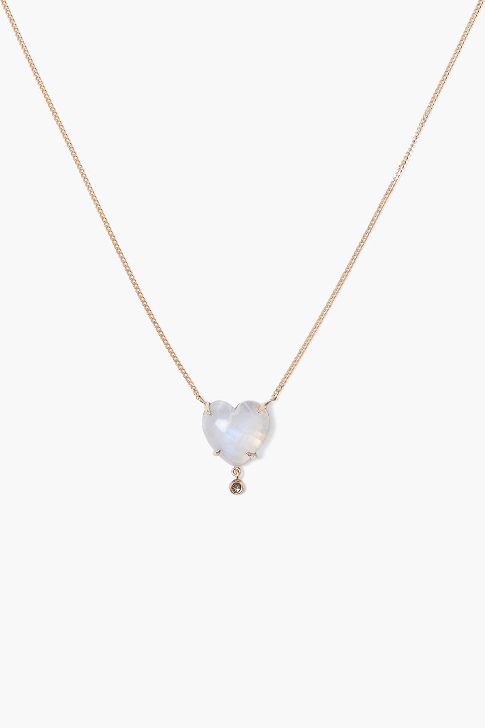 14K Moonstone Heart Necklace