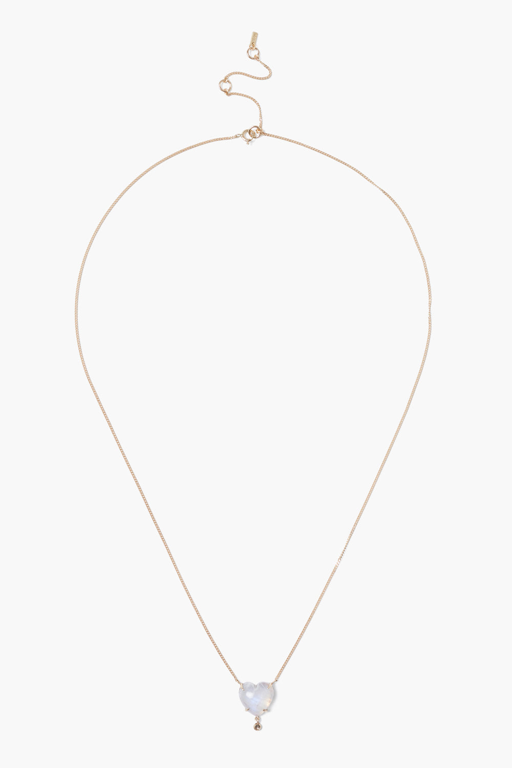 14K Moonstone Heart Necklace