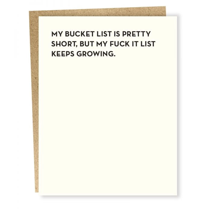 Bucket List Card