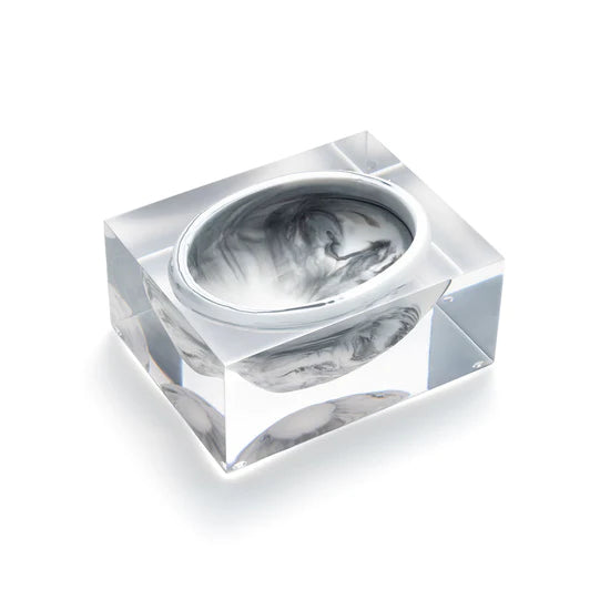 Block Bowl - White Marble