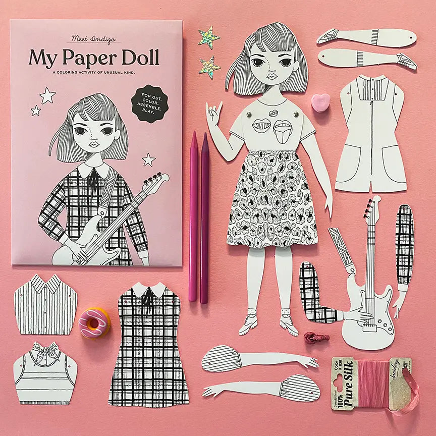 Indigo - Coloring Paper Doll Kit