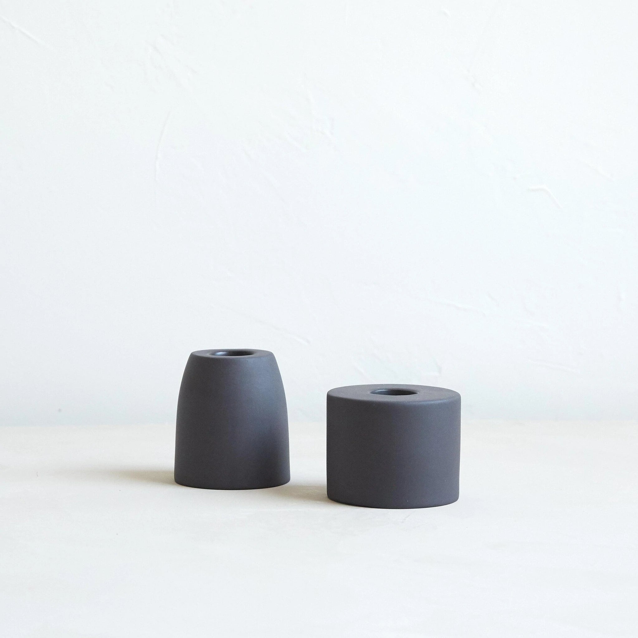 Petite Cylinder Ceramic Taper Holder - Smoke