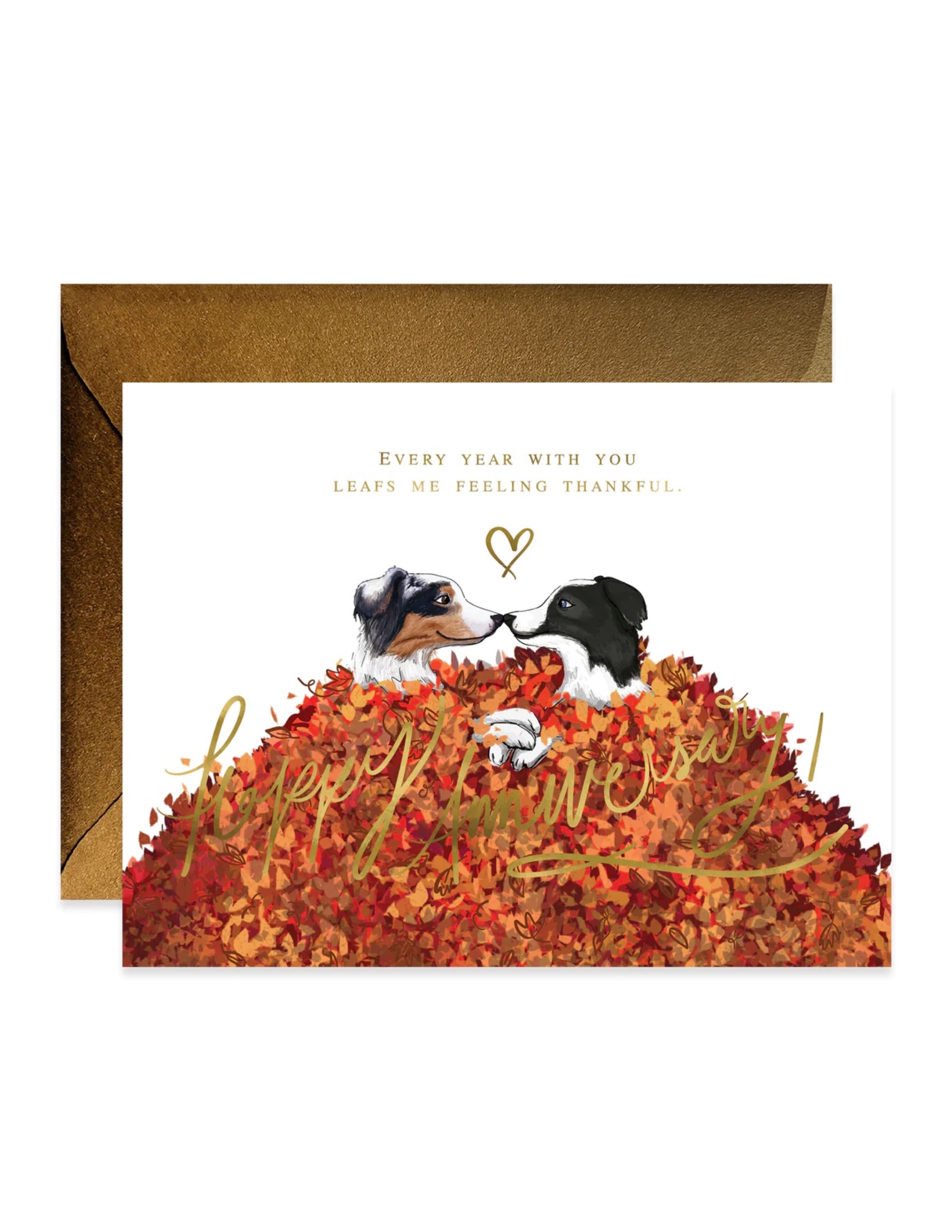 Leafs Me Thankful Anniversary Card