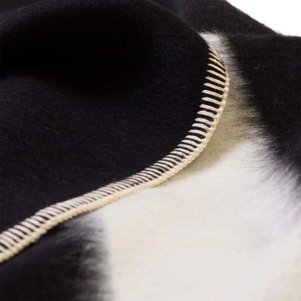 The Siempre Recycled Blanket - Black with Ivory Stripe