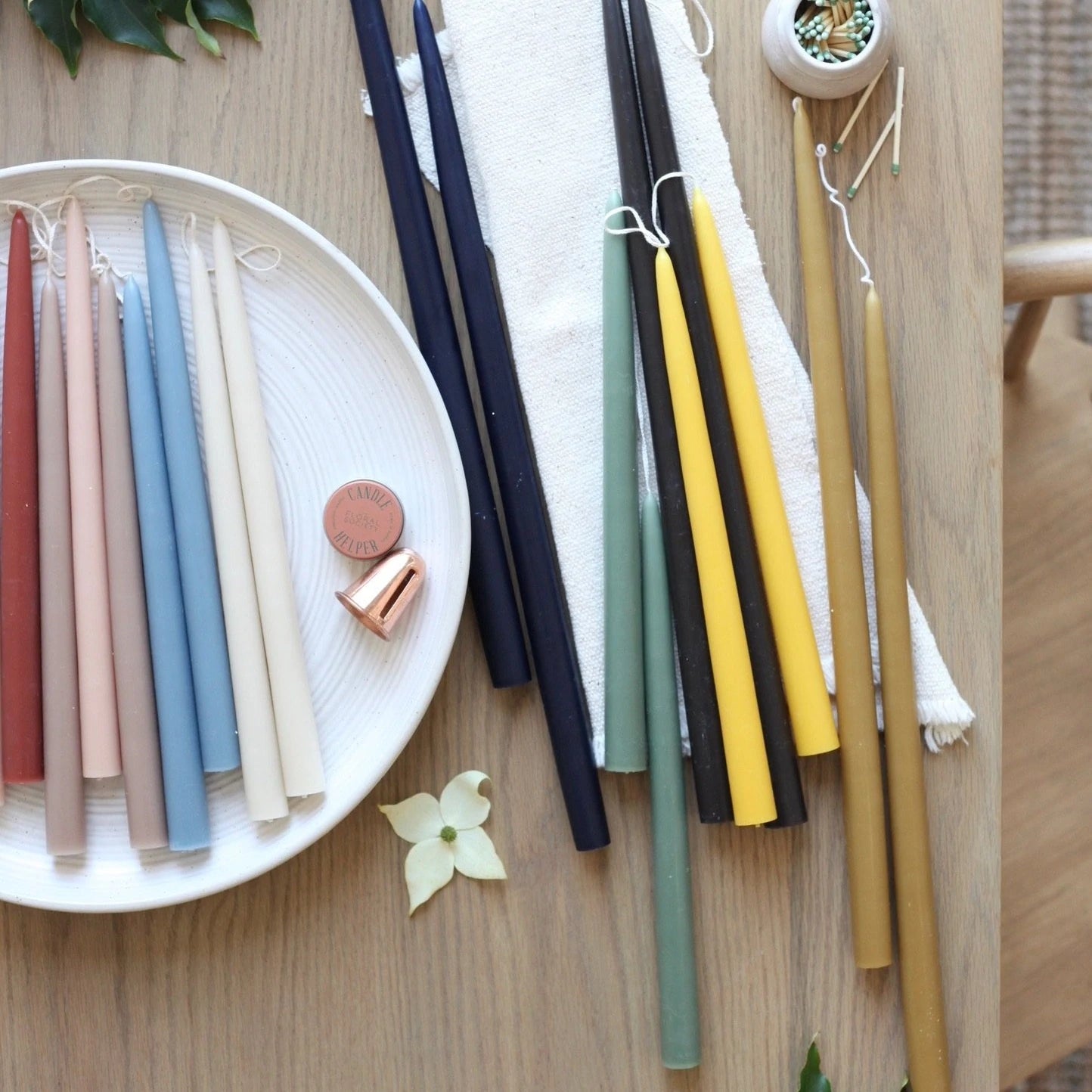 Dipped Taper Candles - Petal