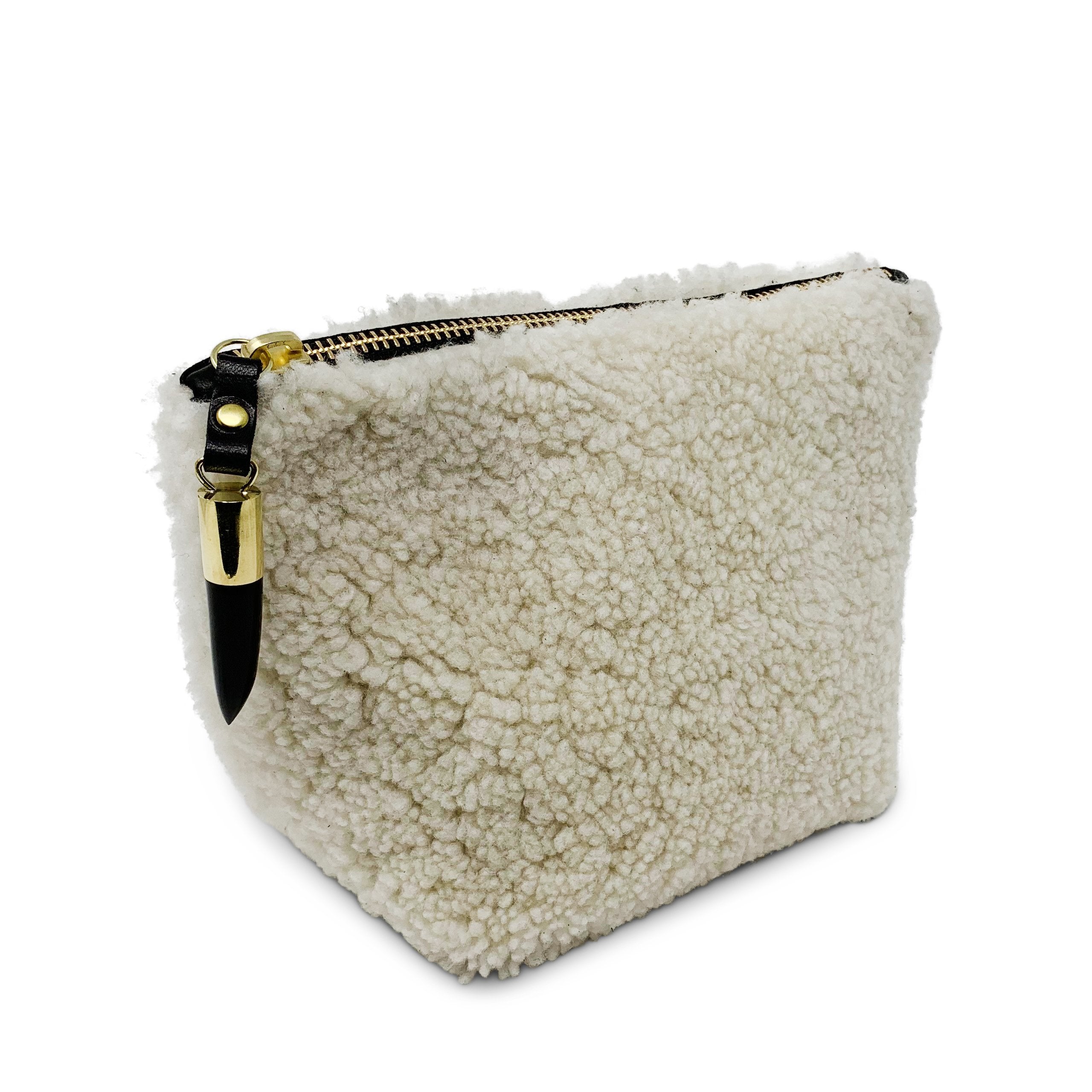 Natural Shearling Makeup Bag
