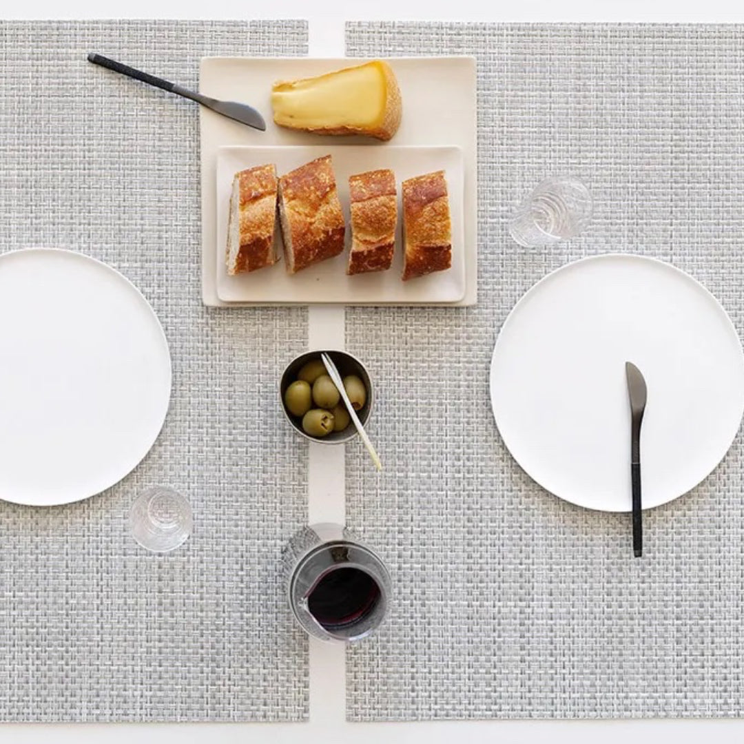 Basketweave Placemat - White/Silver