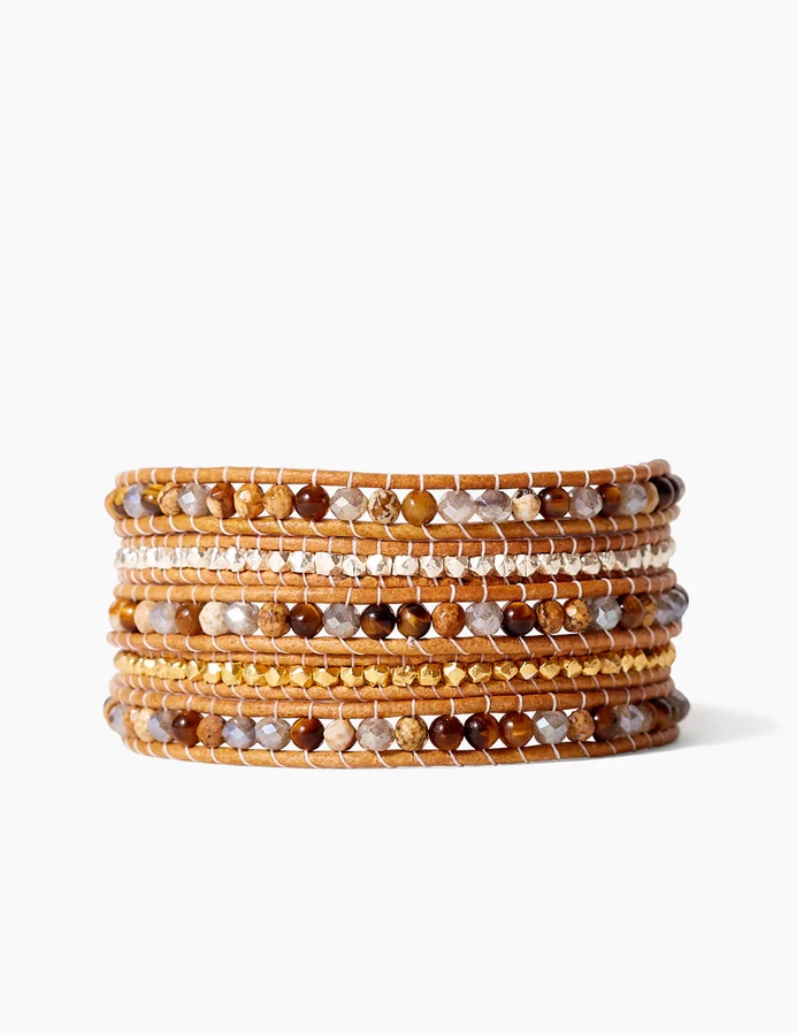Tiger's Eye Mix Five Wrap Bracelet
