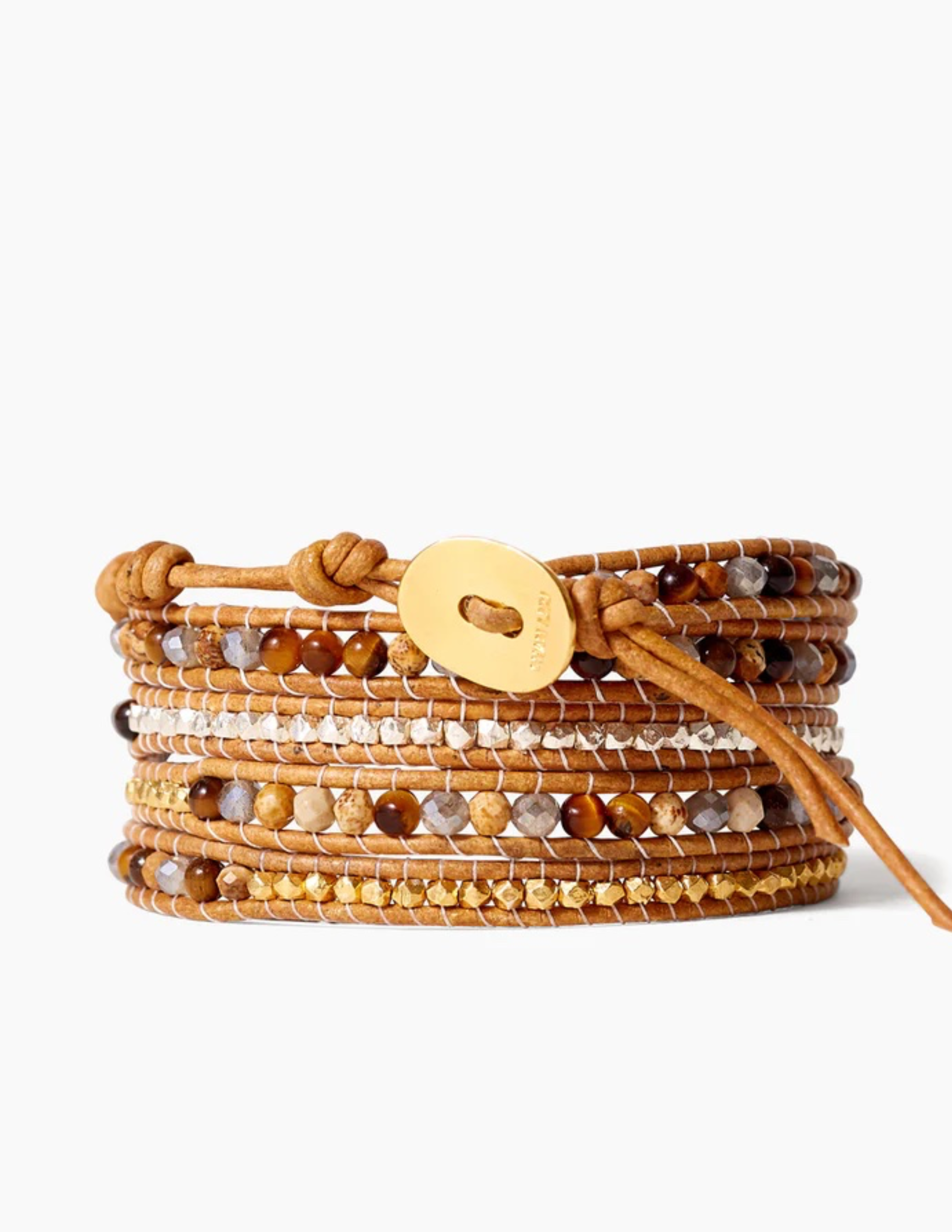 Tiger's Eye Mix Five Wrap Bracelet