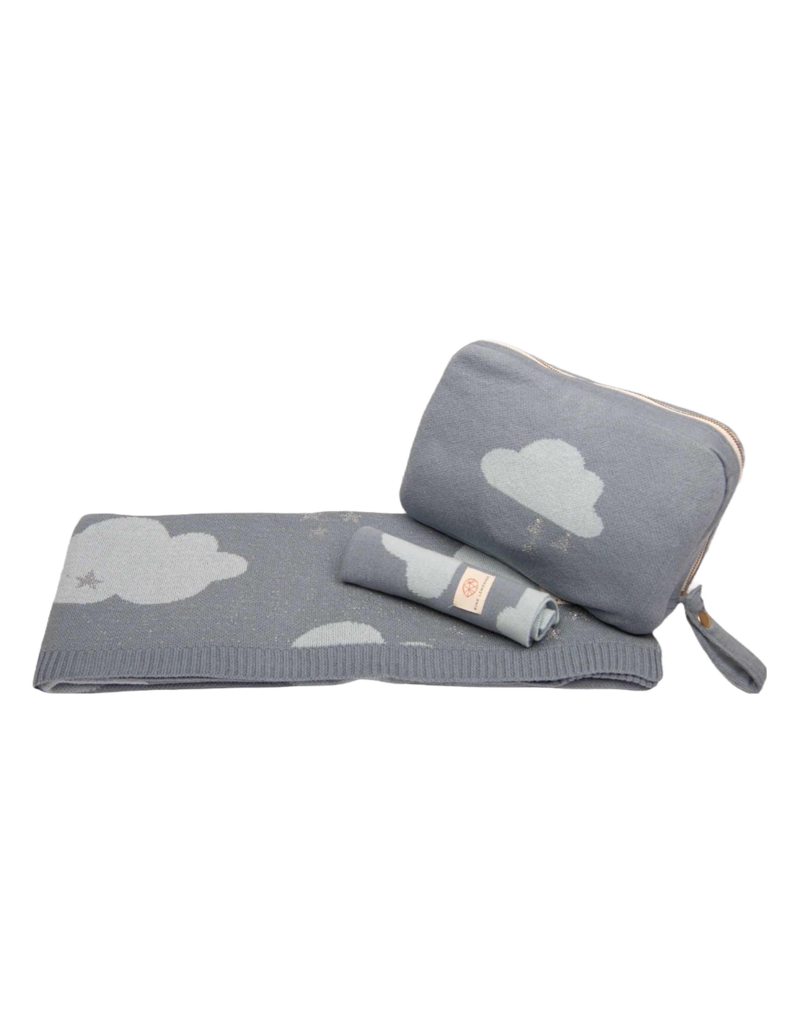 Dreamy Clouds Baby Blanket Set - Baby Blue