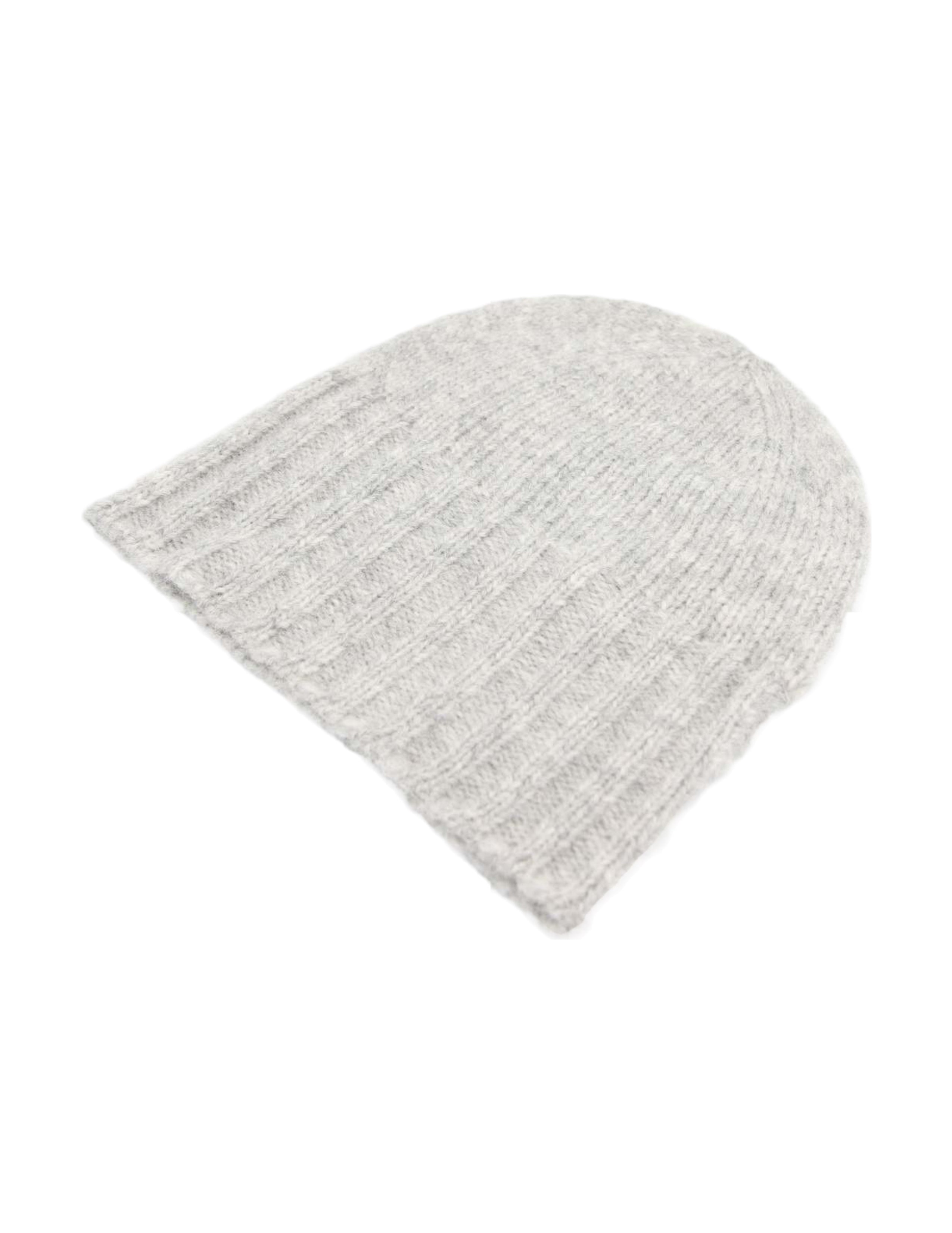 Alpaca Hand Knit Flat Hat - Silver