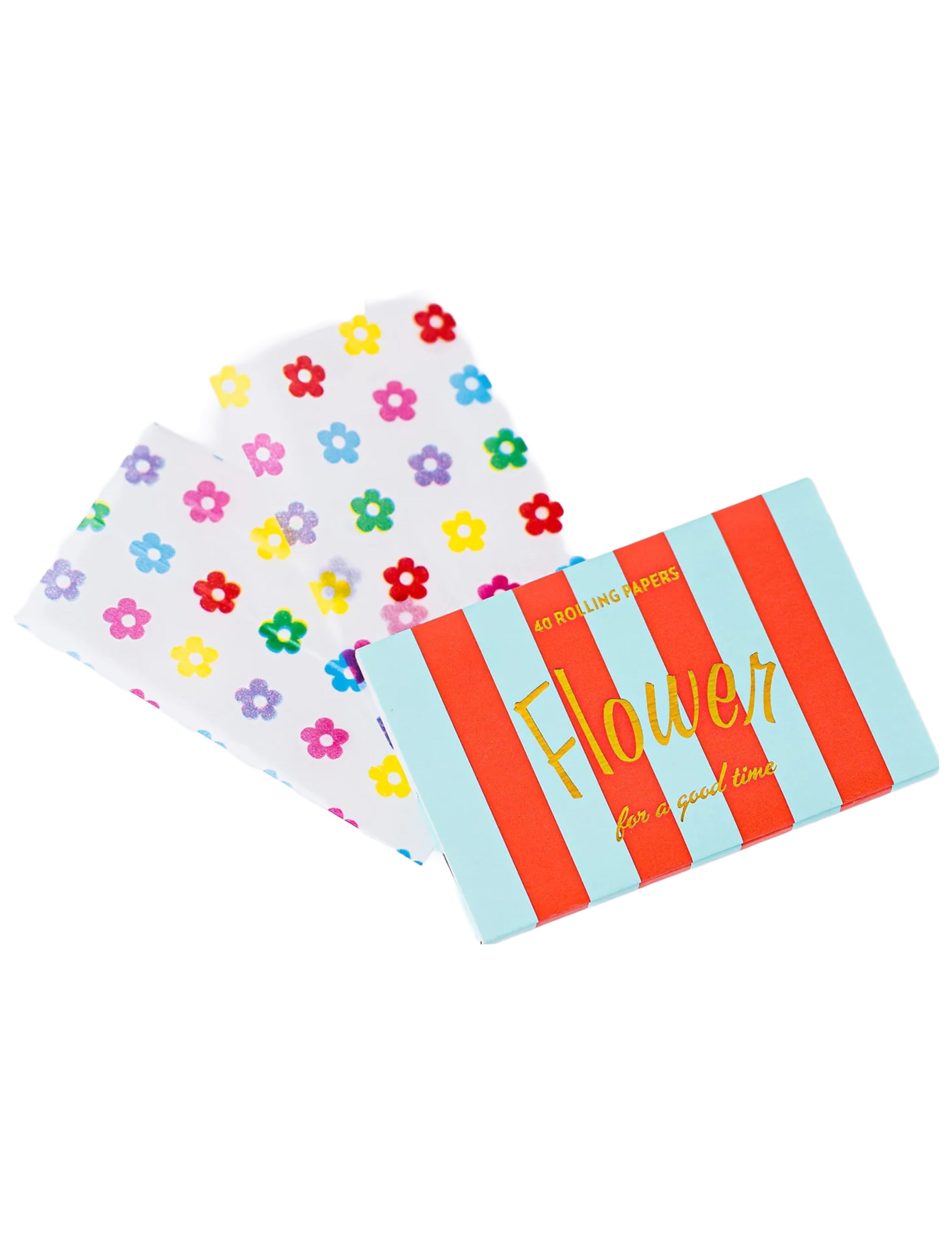 Flower Signature Rolling Papers - Mint Red Multi