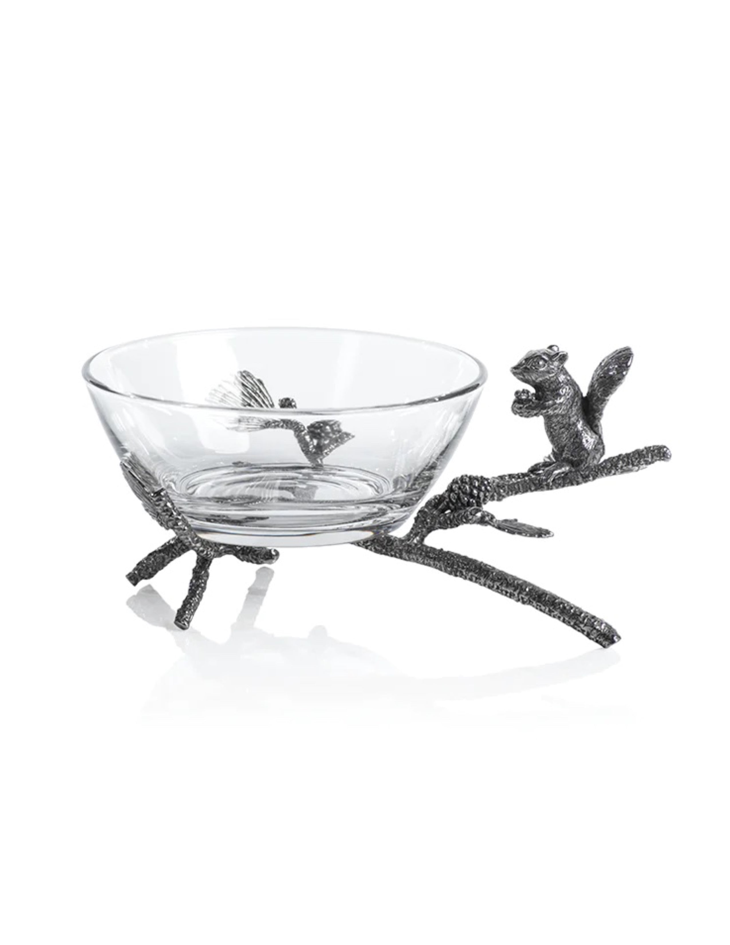 St. Anton Pewter and Glass Squirrel Bowl