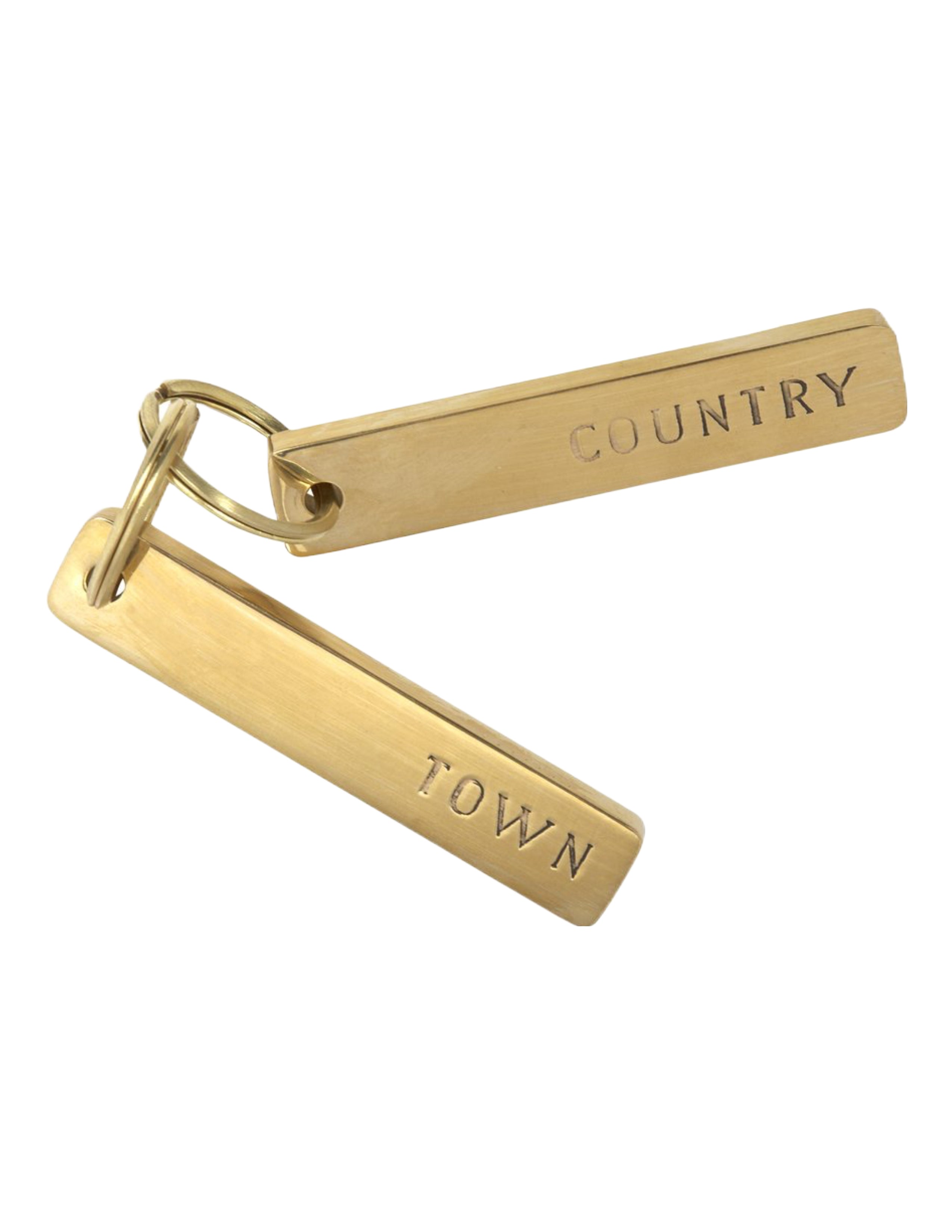 Brass Town & Country Key Chain Pair