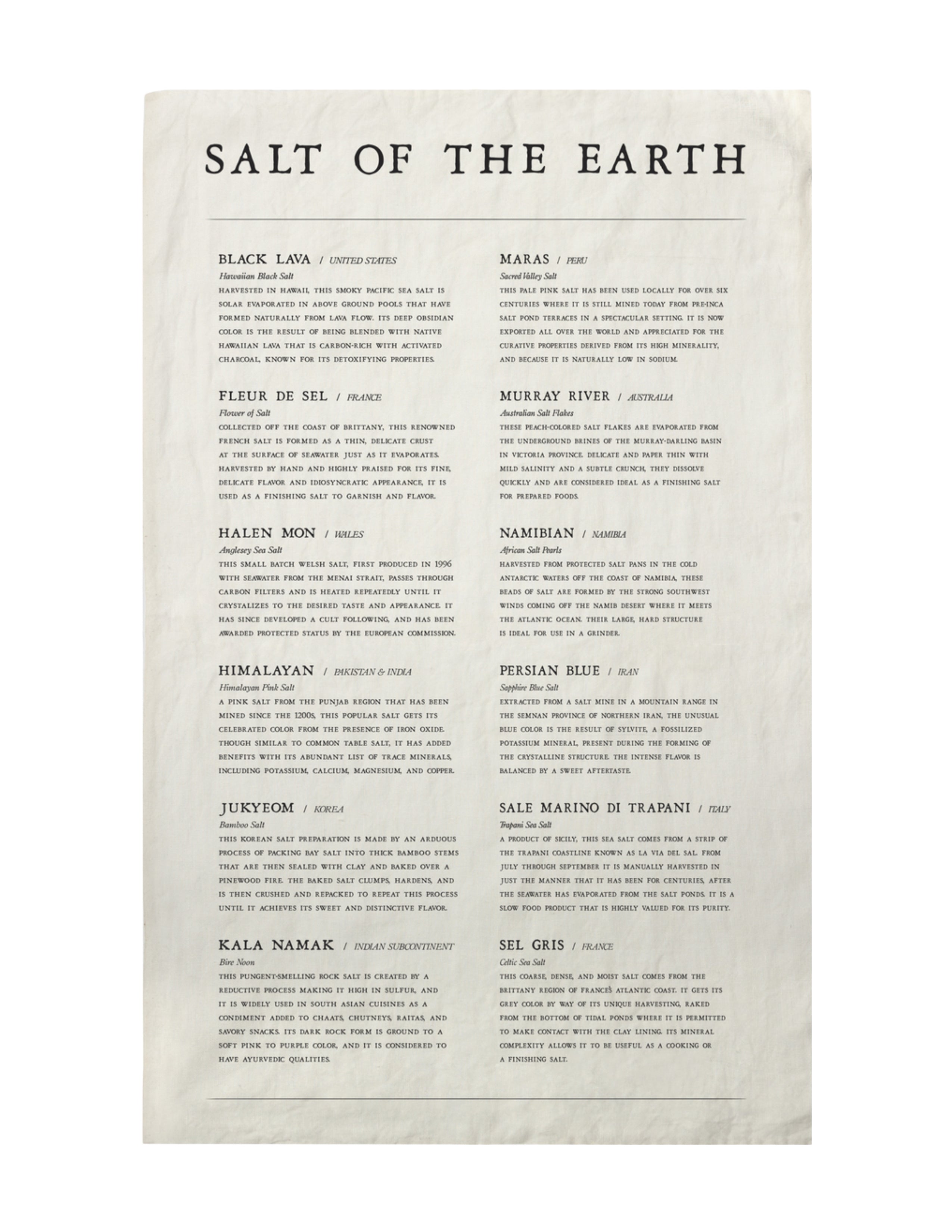 Salt of the Earth Tea Towel