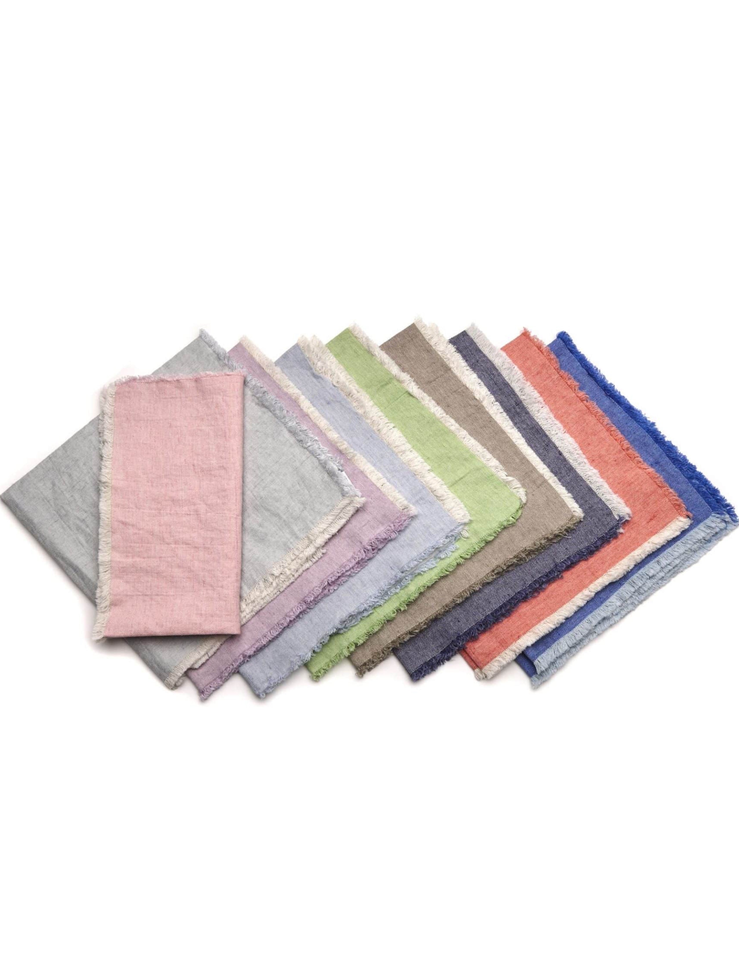 Washed Fringe Napkins Set of 4 - Avocado