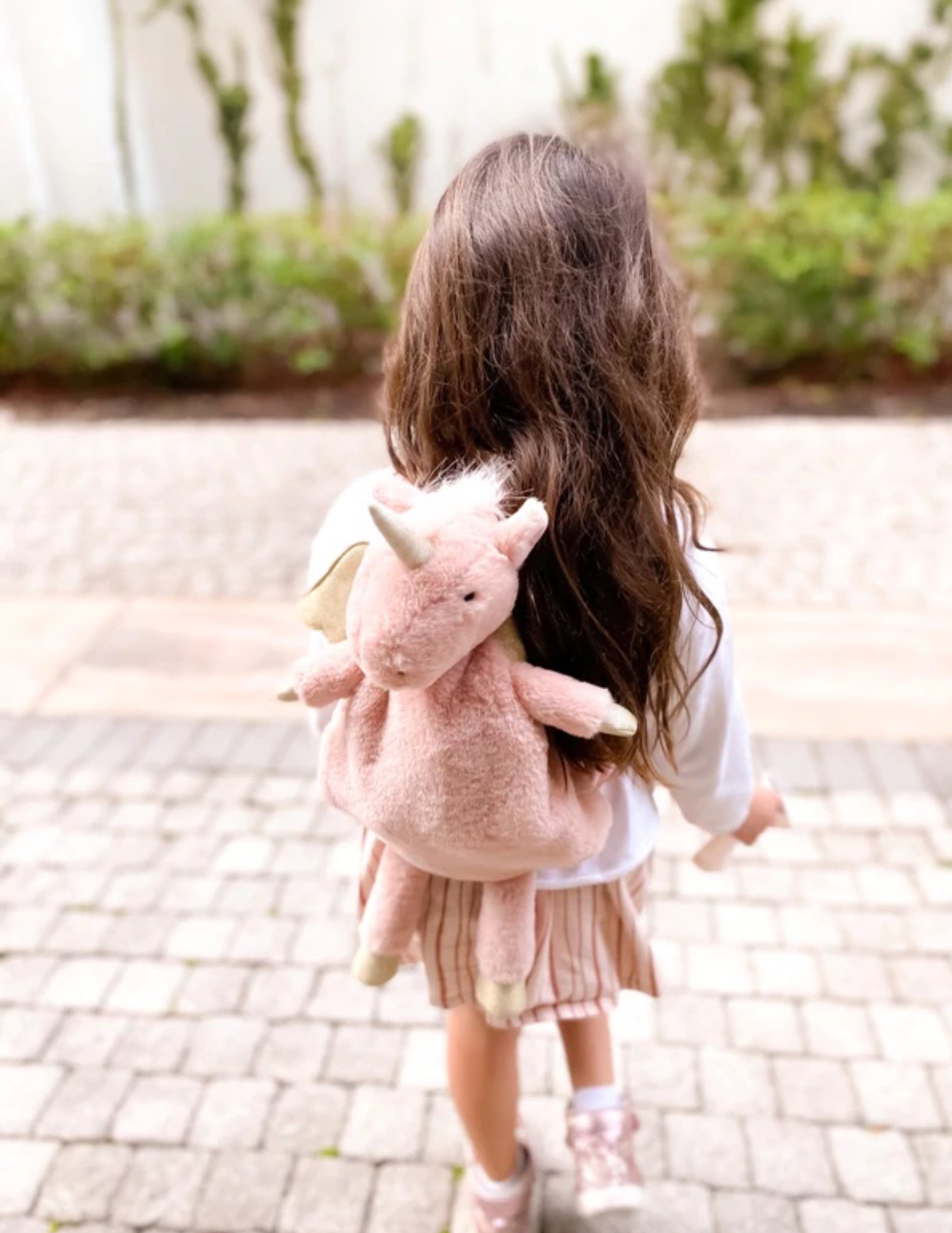 'Luna' Pink Plush Unicorn Backpack